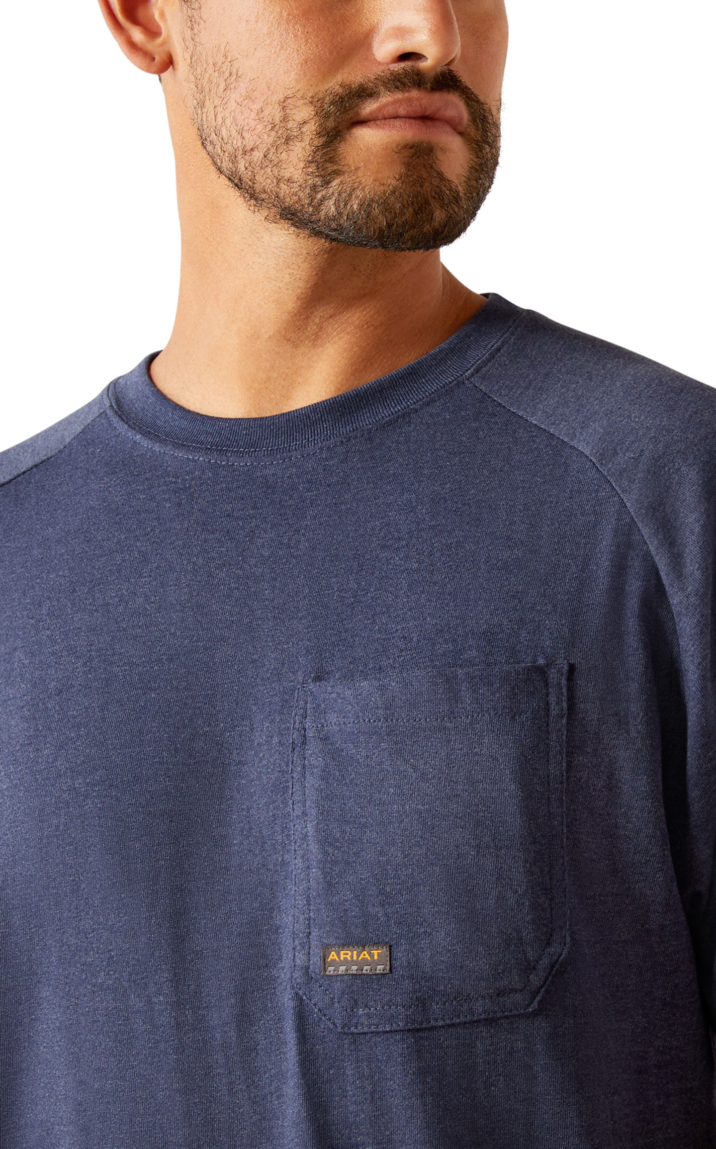 Ariat Rebar Men's Navy Heather Logo Graphic Work T-Shirt - Image 4
