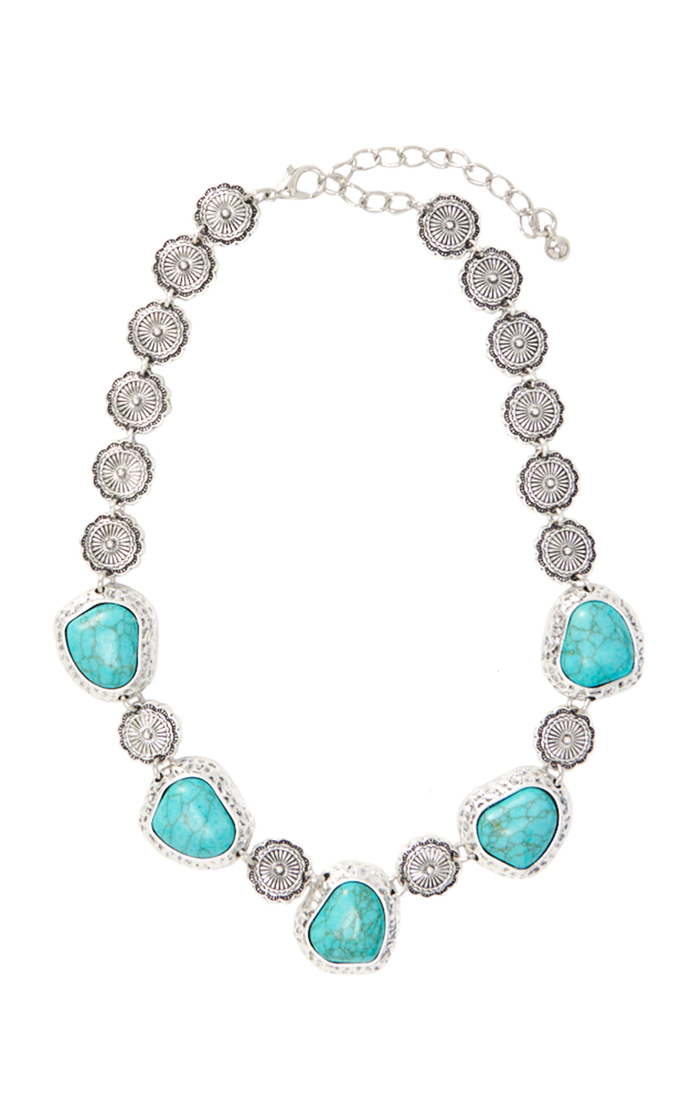 Southern Grace Silver & Turquoise Stones Choker Necklace - Image 1