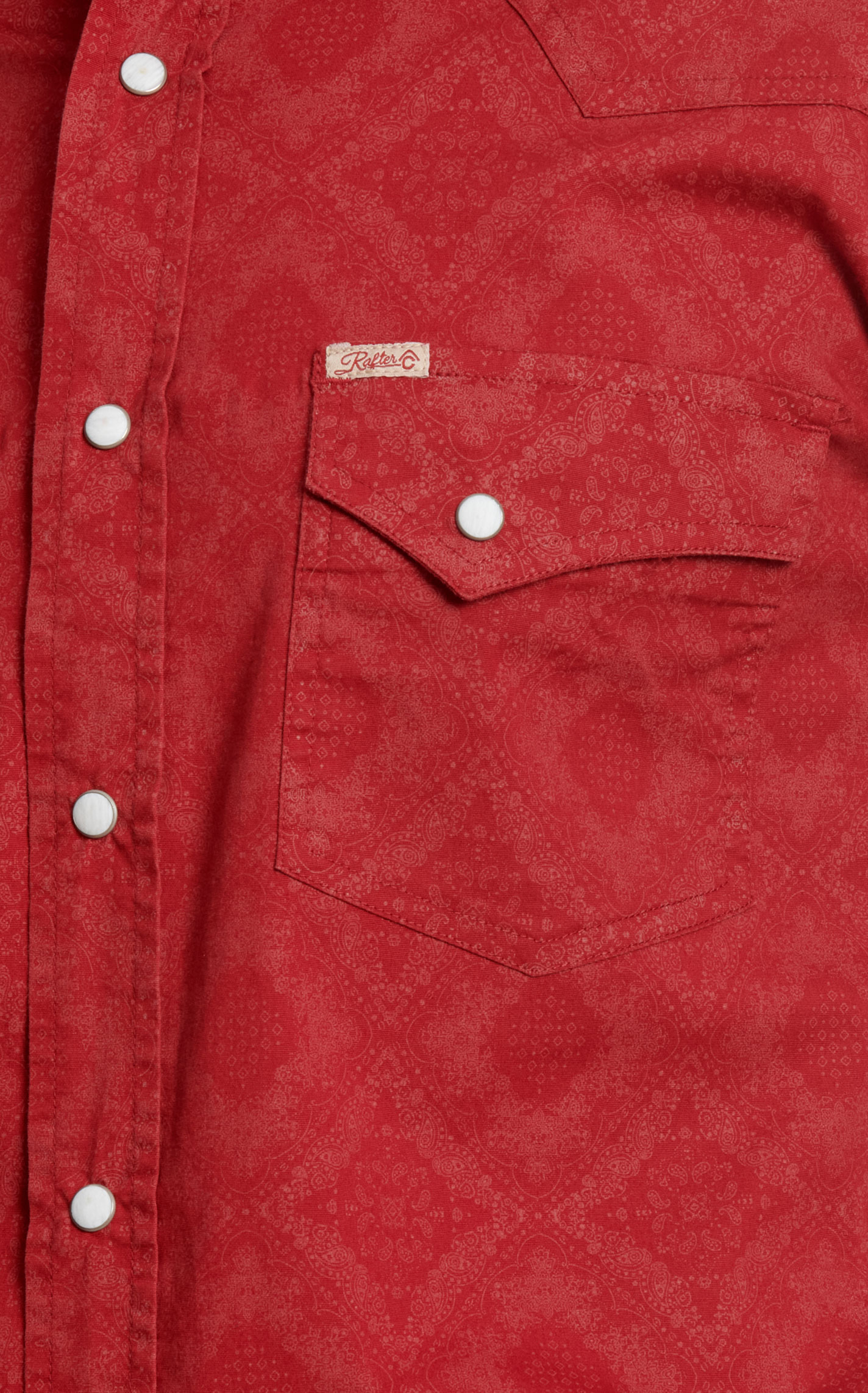 Rafter C Men's ProFlex45 Red Paisley Bandana Print Western Shirt - Image 1