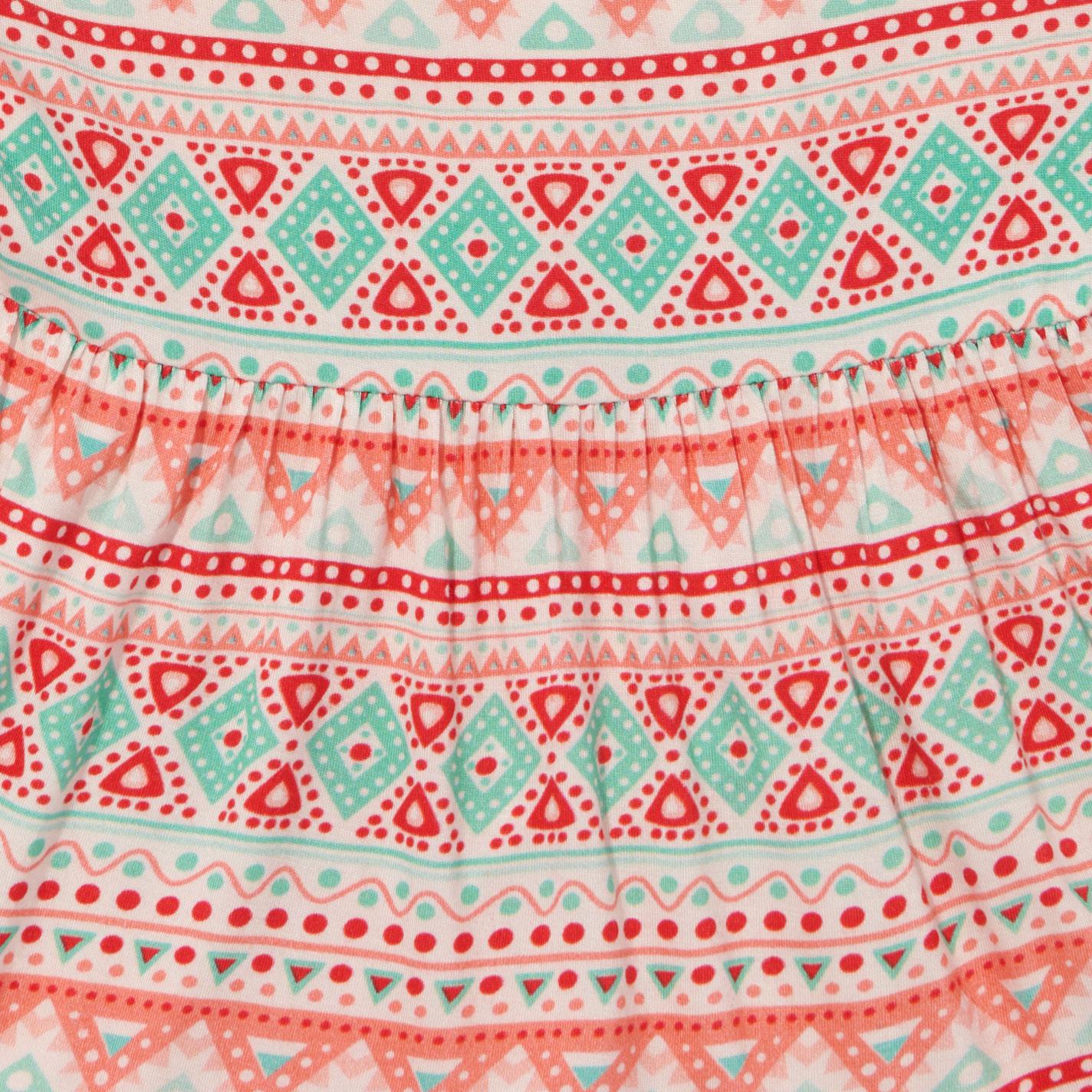 Montana Clothing Girl's Coral Aztec Print Dress - Image 1