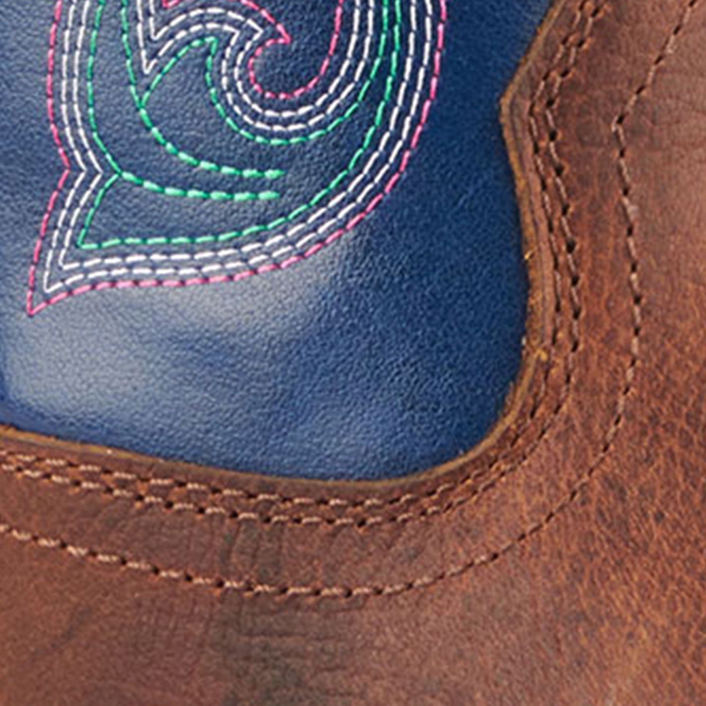 Ariat Women's Delilah Medium Brown and Blue StretchFit Wide Calf Wide Square Toe Cowboy Boots - Image 1