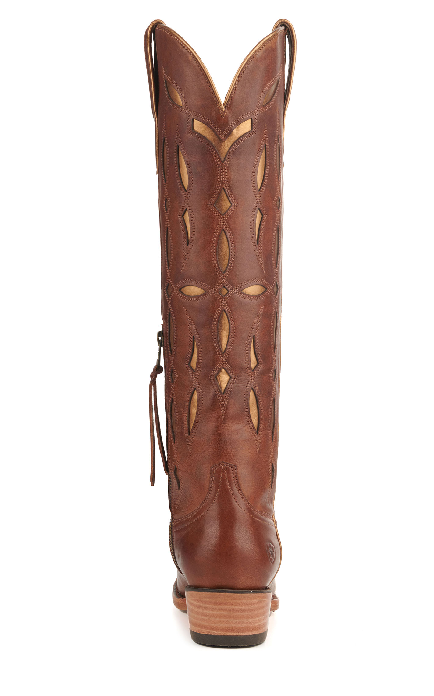 Ariat Women's Saylor Brown with Gold Inlay StretchFit R-Toe Cowboy Boots - Image 1