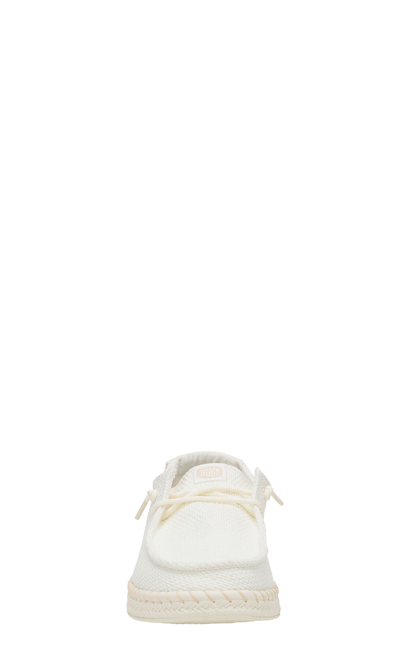 Hey Dude Women’s Wendy White Espadrille Woven Lace Up Moc Toe Casual Shoes - Image 1