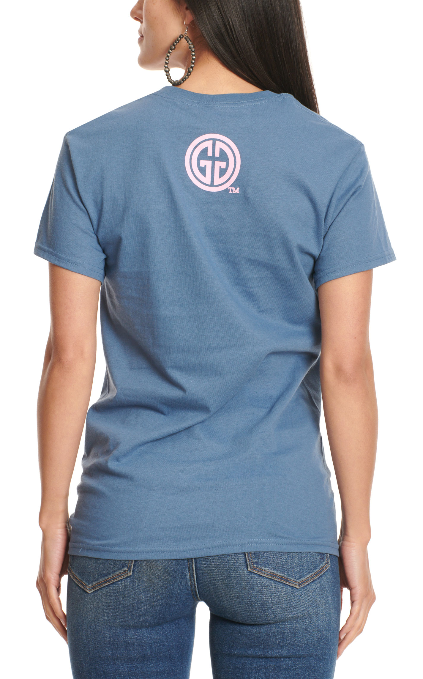 Girlie Girl Originals Women's Slate Blue Attitude Cow Graphic T-Shirt - Image 2