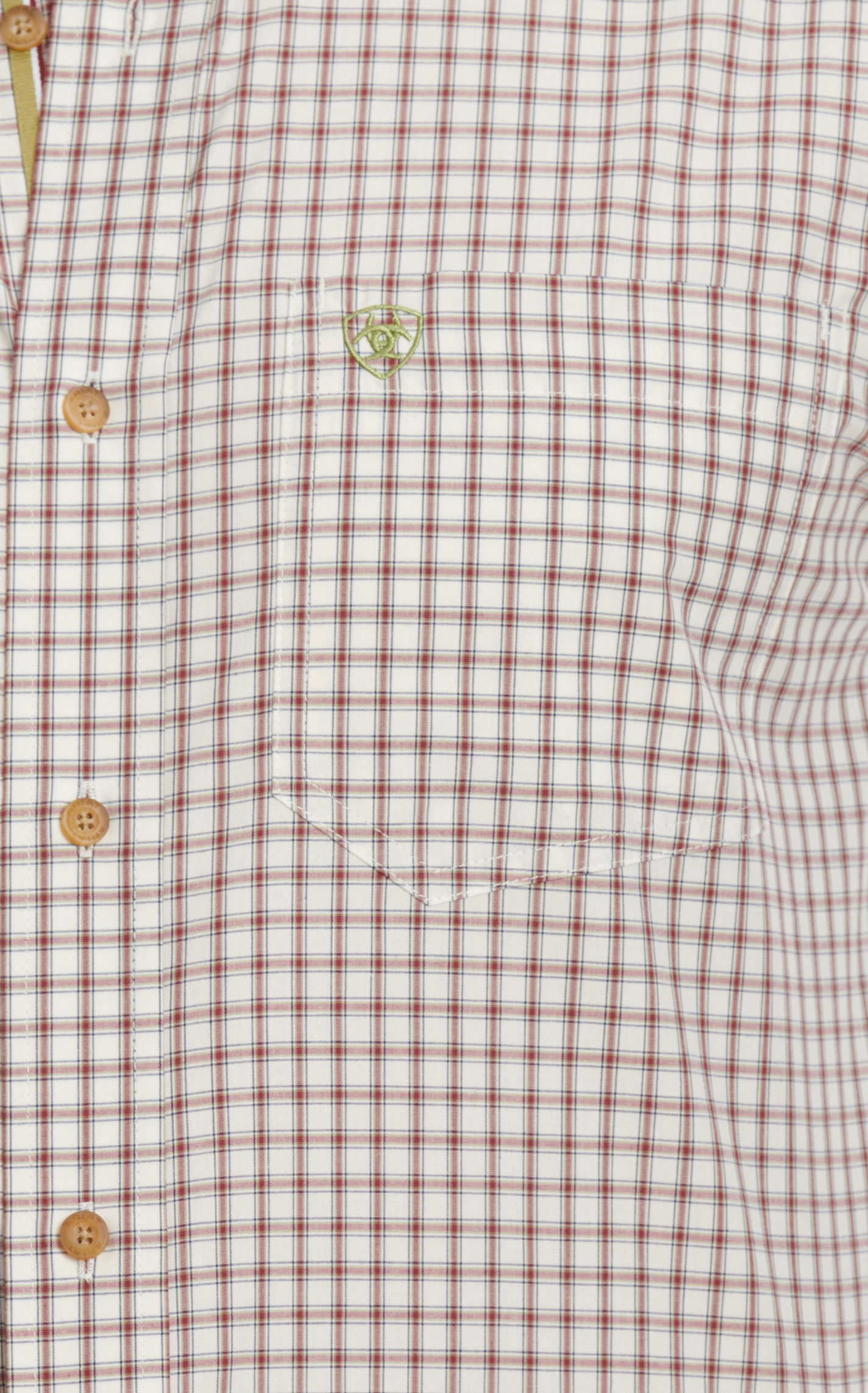 Ariat Pro Series Men's Sultan Cream & Chocolate Mini Plaid Western Shirt - Image 1