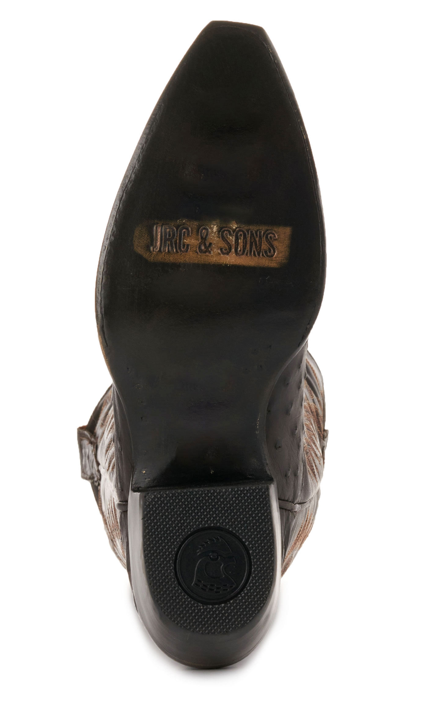 JRC & Sons Women’s Jacqueline Nicotine Full Quill Ostrich Snip Toe Tall Cowboy Boots - Image 1