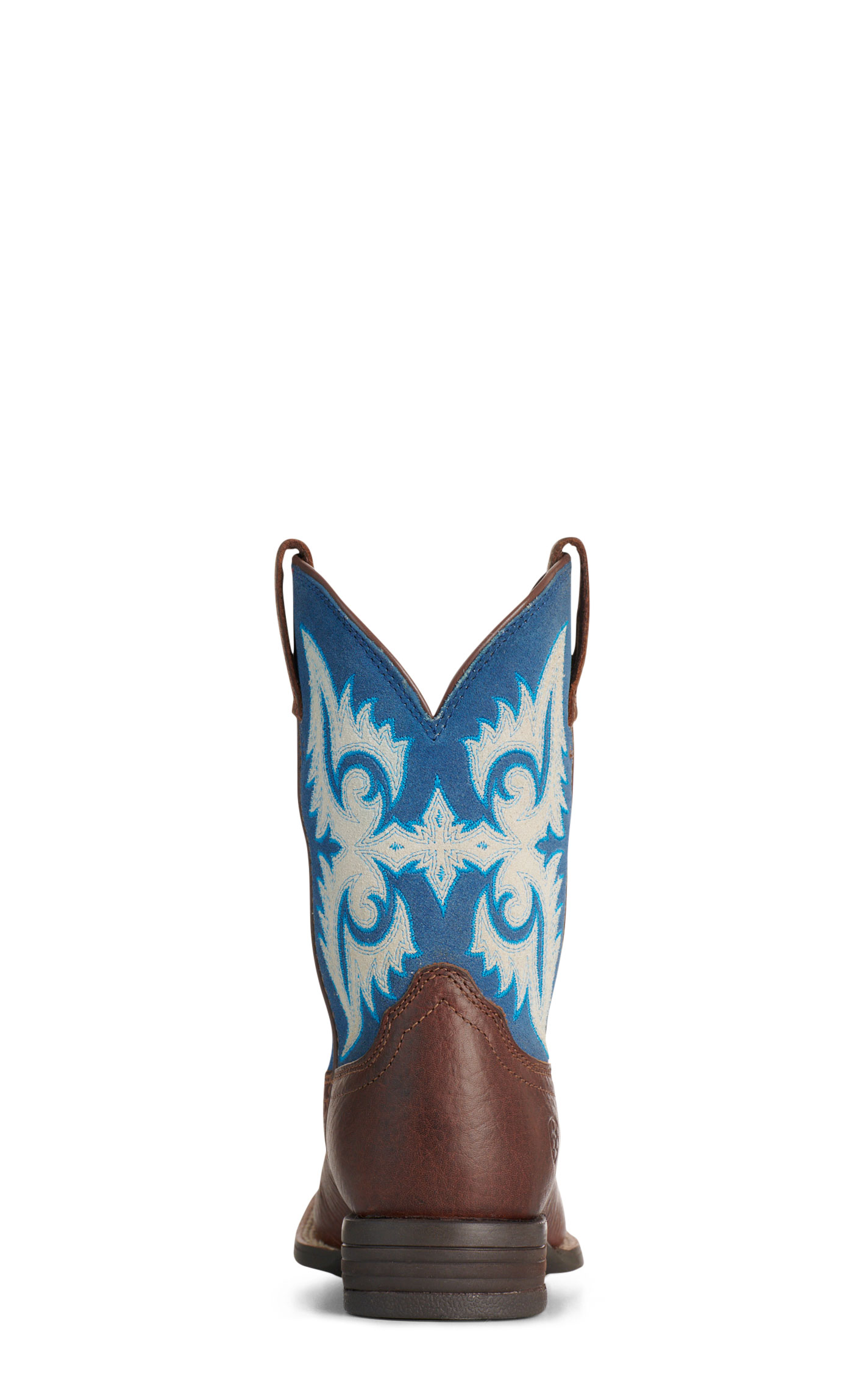 Ariat Youth Lonestar Brown and Blue Waves Shock Shield Square Toe Cowboy Boots - Image 1