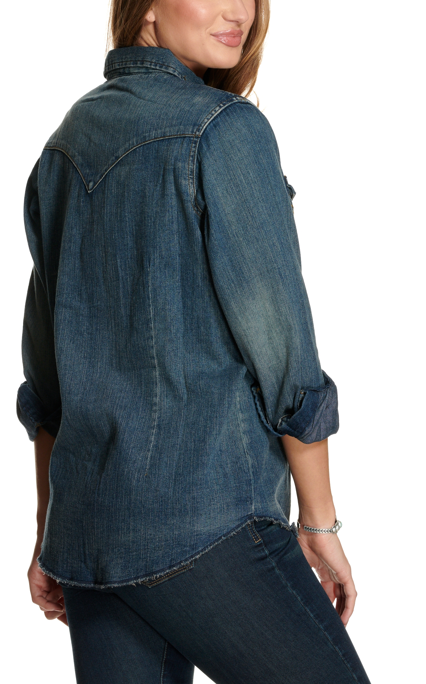 Wrangler Women's Long Sleeve Denim Vintage Western Snap Shirt - Image 1