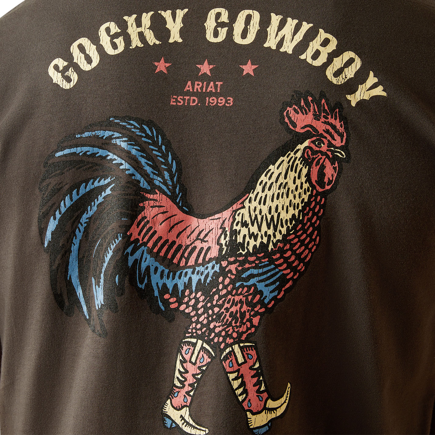 Ariat Men’s Brown Cocky Cowboy Graphic T-Shirt - Image 1