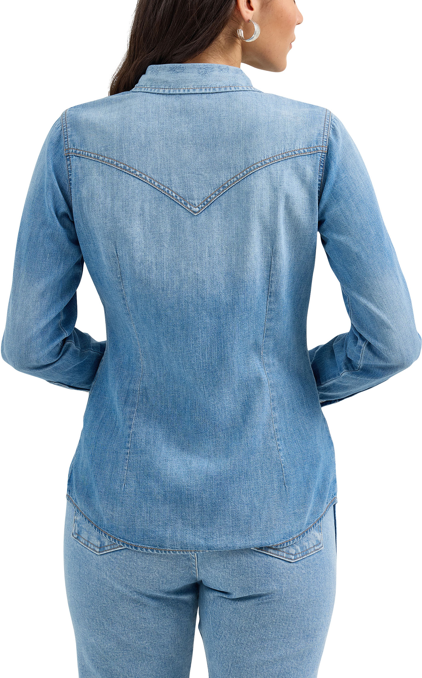 Wrangler Retro Women's Medium Wash Denim Western Shirt - Image 3
