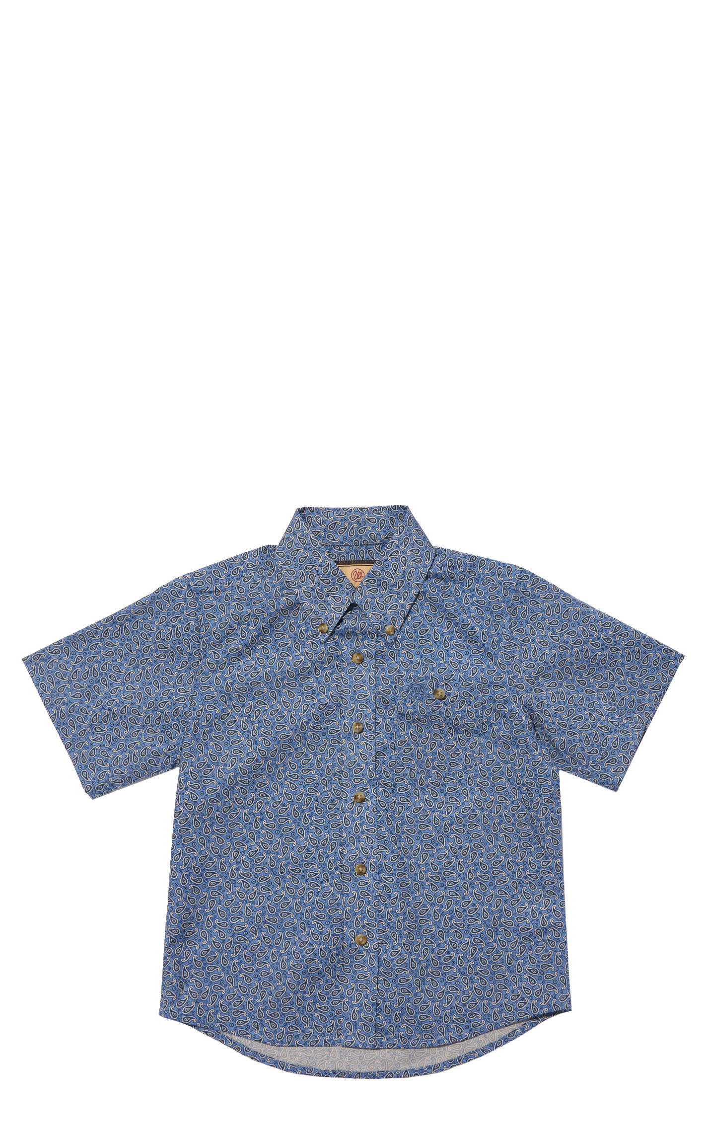 Wrangler Boy's Stone Navy & Gray Paisley Western Shirt - Image 1
