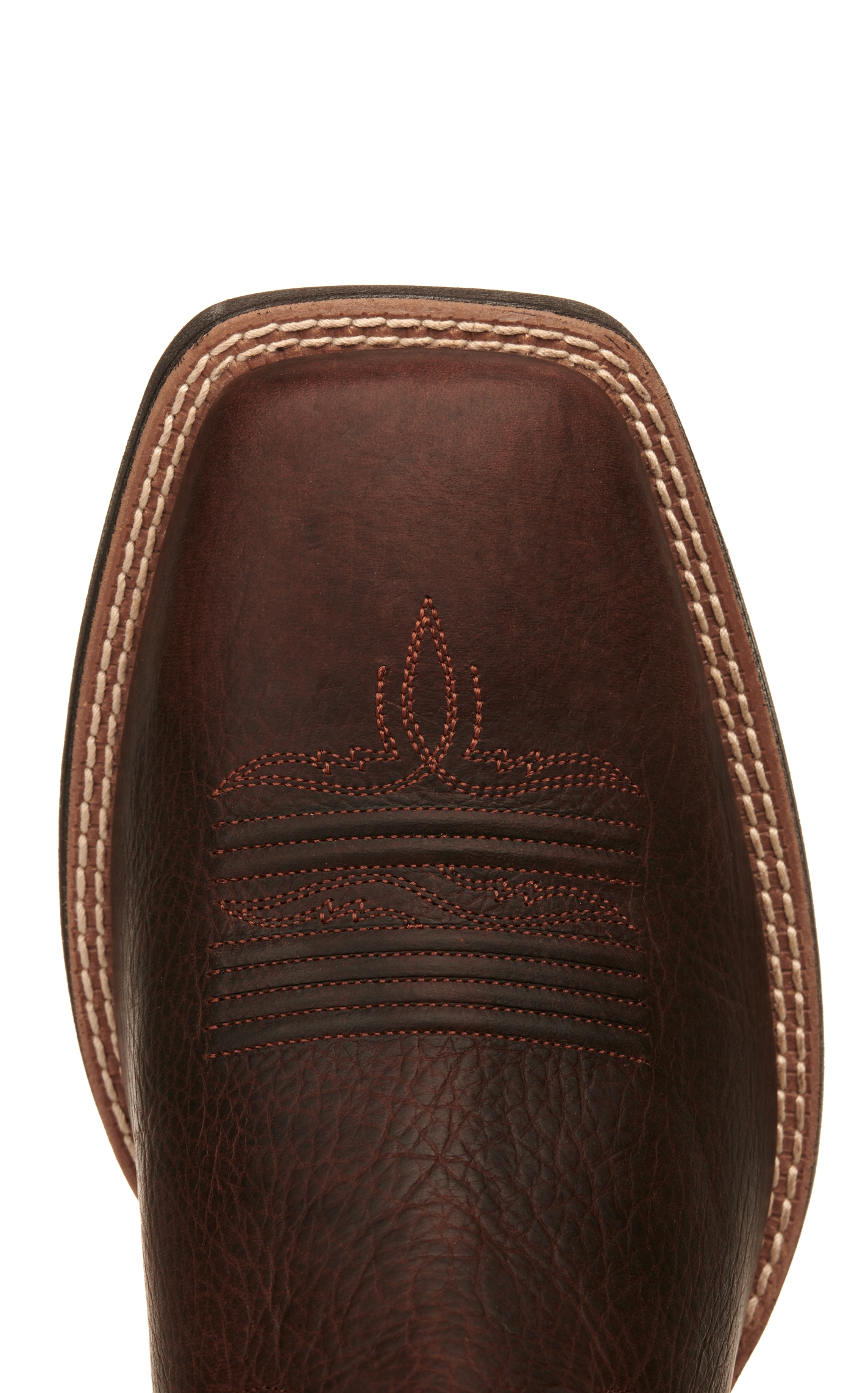 Ariat Men's Amos Shock Shield Barley Brown and Trucker Tan Wide Square Toe Cowboy Boots - Image 1