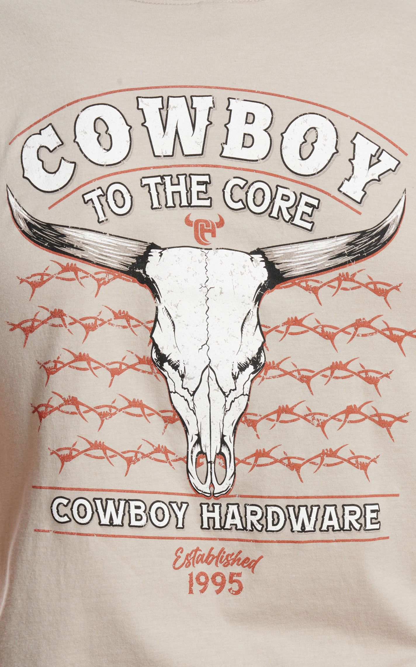 Cowboy Hardware Men's Toasted Sand Logo Graphic T-Shirt - Image 1