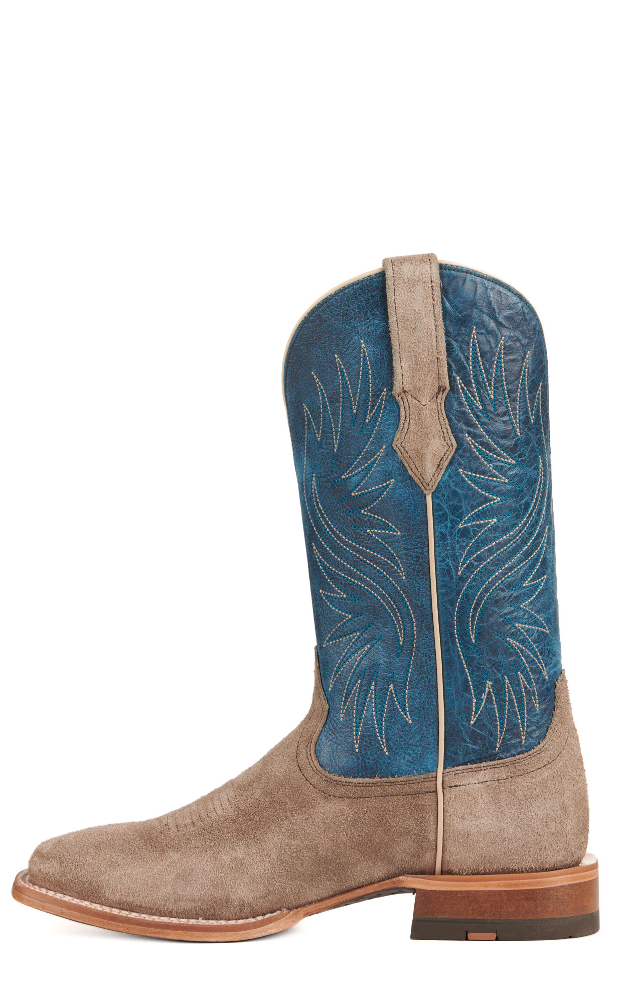 Ariat Men's Circuit Rockridge Smokey Roughout and Blue TekStep SmartLite Wide Square Toe Cowboy Boots - Image 1