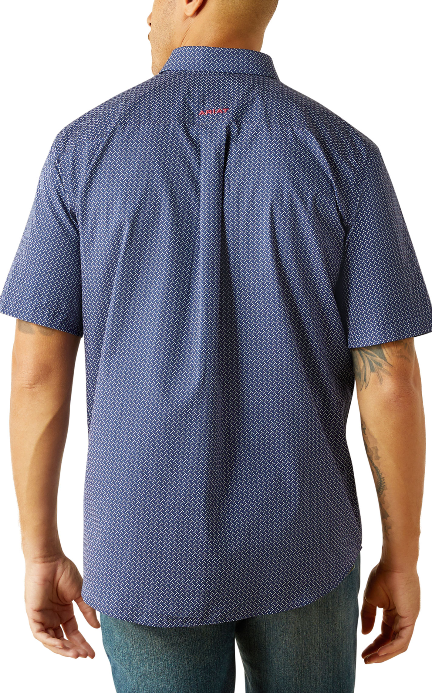 Ariat Men's Damien Navy Geo Print Western Shirt - Image 1