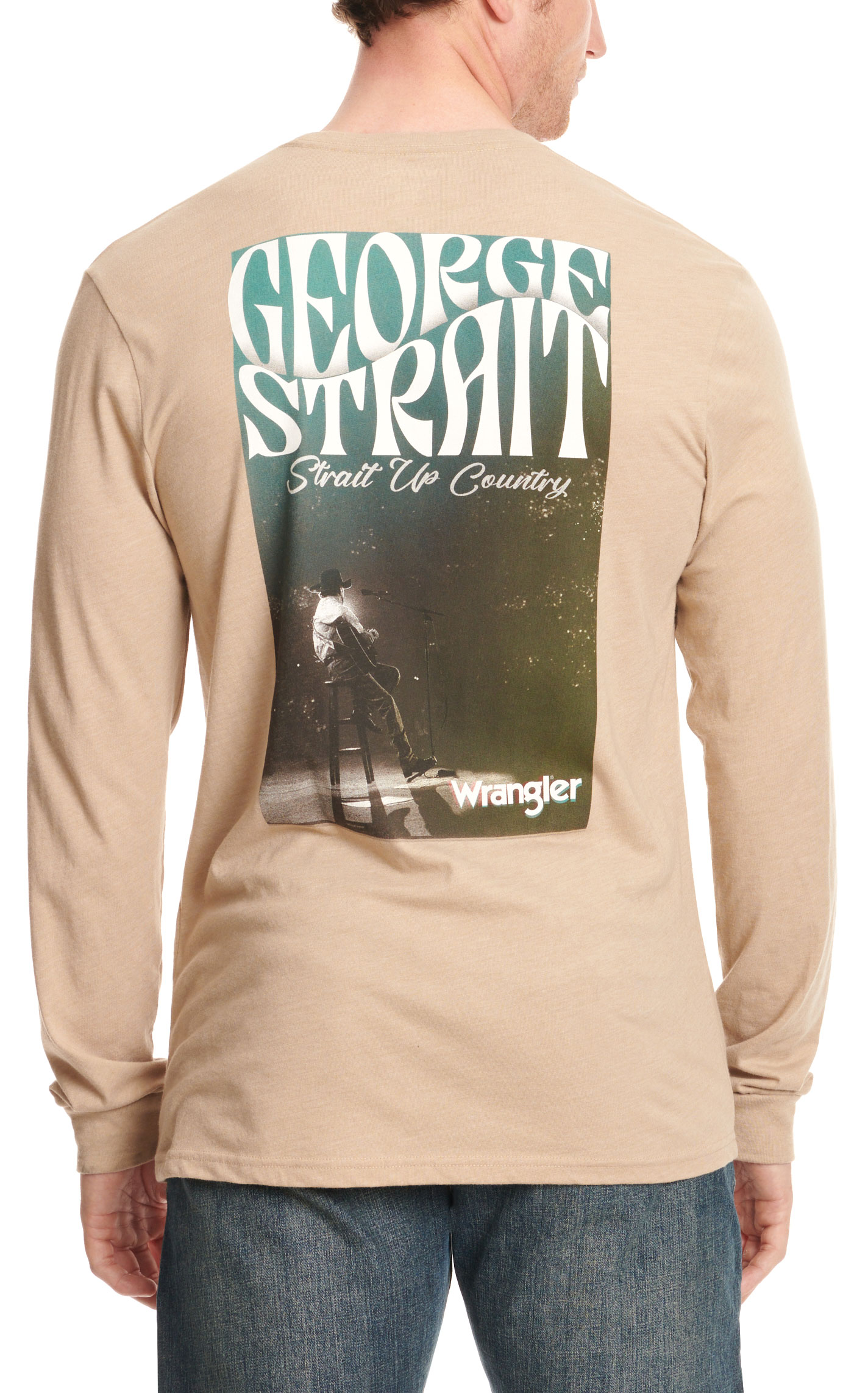 Wrangler Men's Khaki Strait Up Country Logo Graphic T-Shirt - Image 1