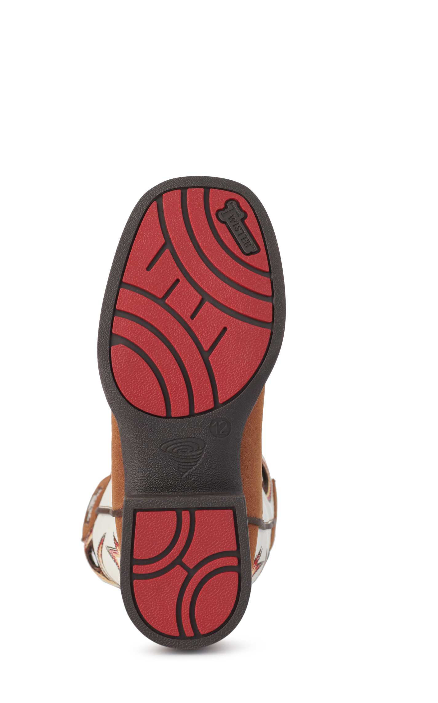 Twister Boys Trey White and Brown Roughout Wide Square Toe Cowboy Boots - Image 1