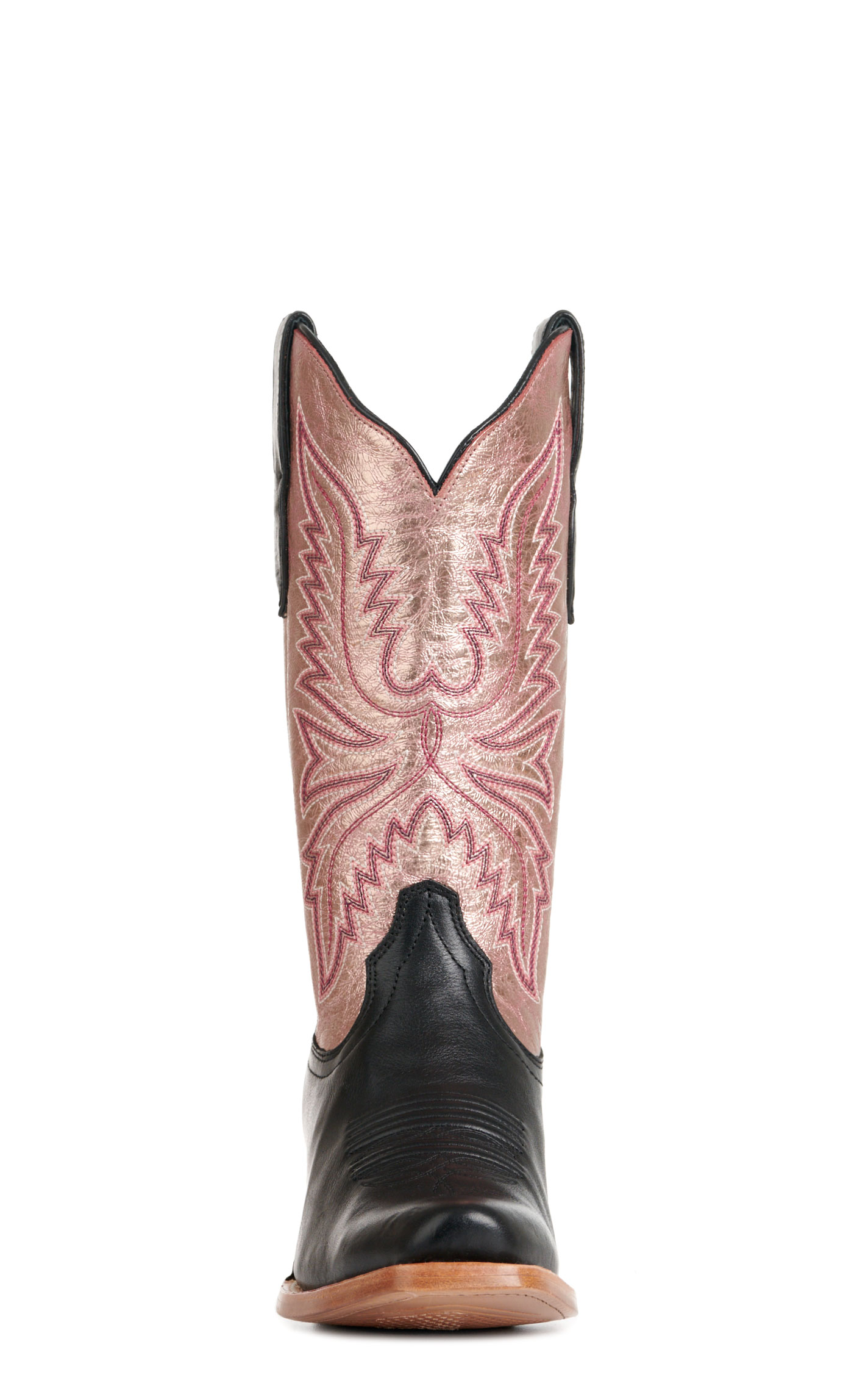 Ariat Women's Futurity Flash Black and Metallic Rose Gold Punchy Square Toe Cowboy Boots - Image 1