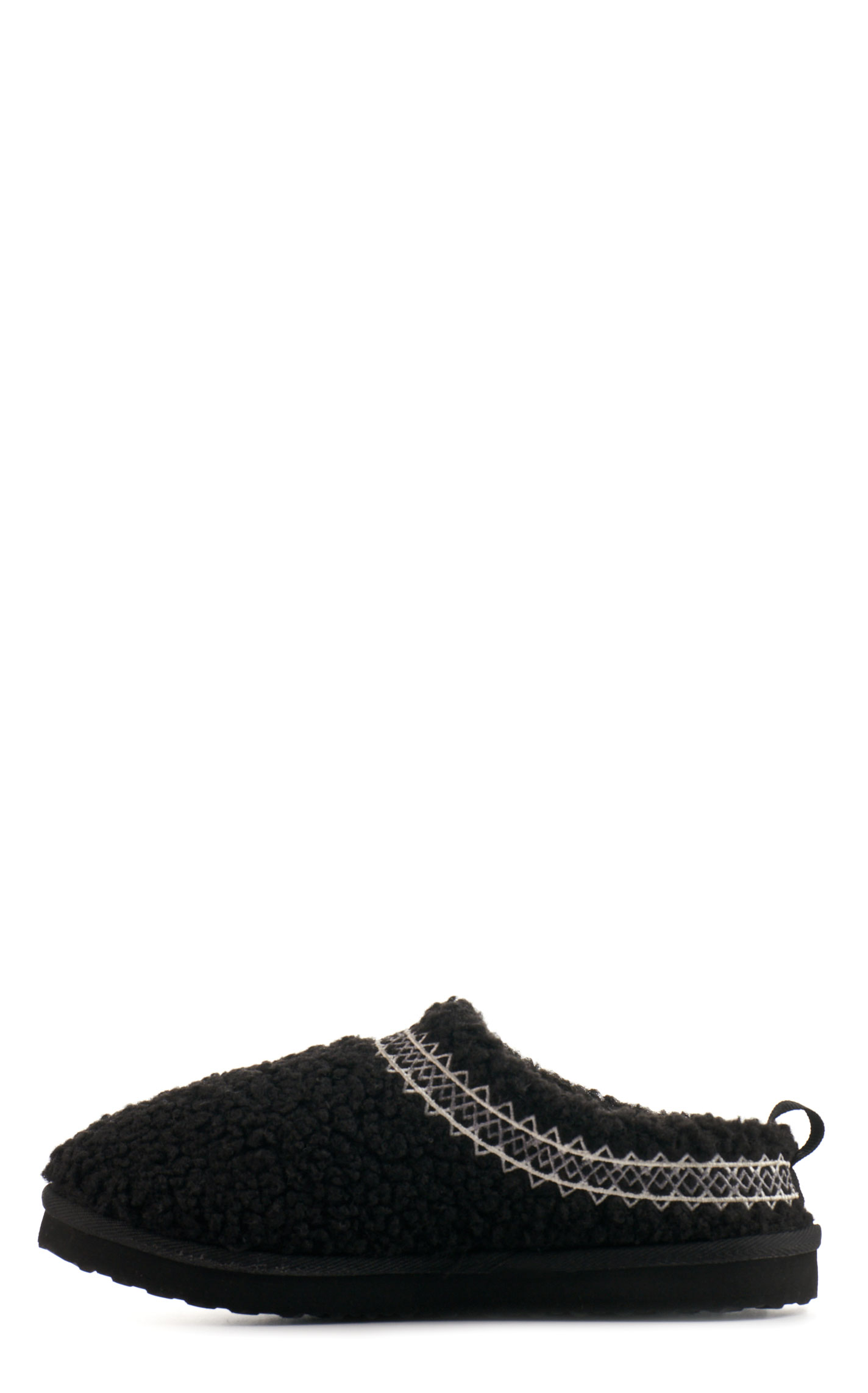 Very G Women's Black Faux Sherpa Slippers - Image 1