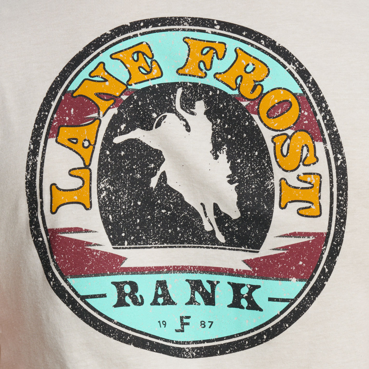 Lane Frost Men's Odessa Cream Graphic T-Shirt - Image 2