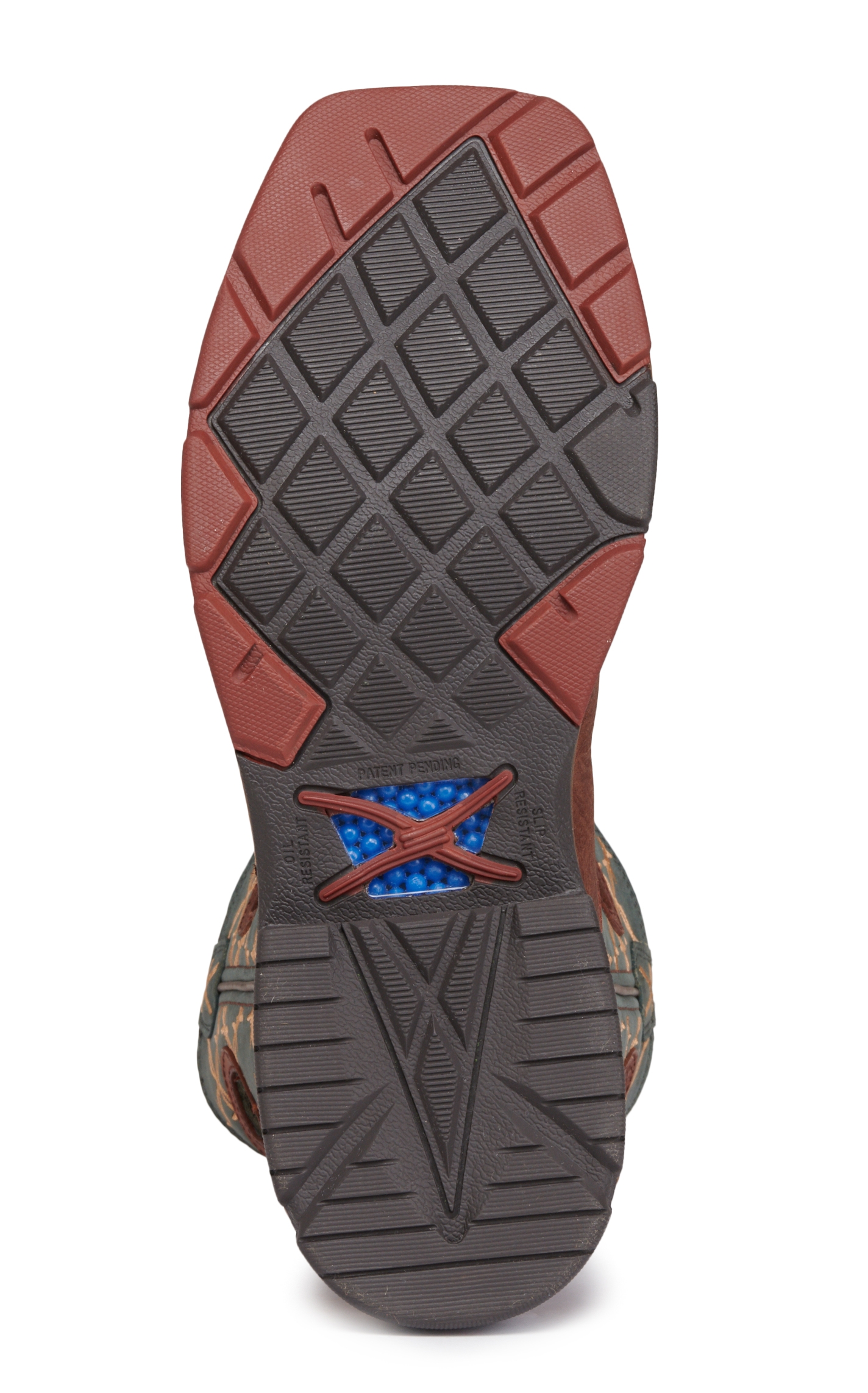 Twisted X Men's Mocha and Slate Green Barbwire Embroidery CellStretch Wide Square Toe Work Boots - Image 1