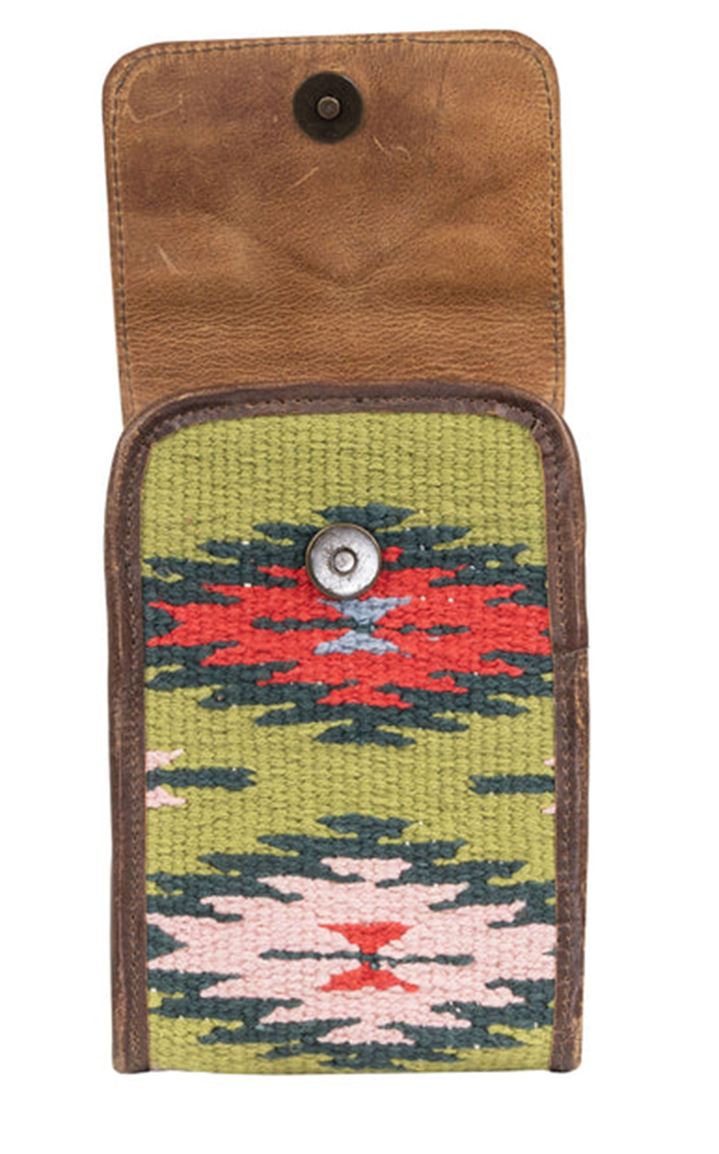 STS Ranchwear Baja Dreams Green & Red Aztec Cellphone Pouch - Image 1