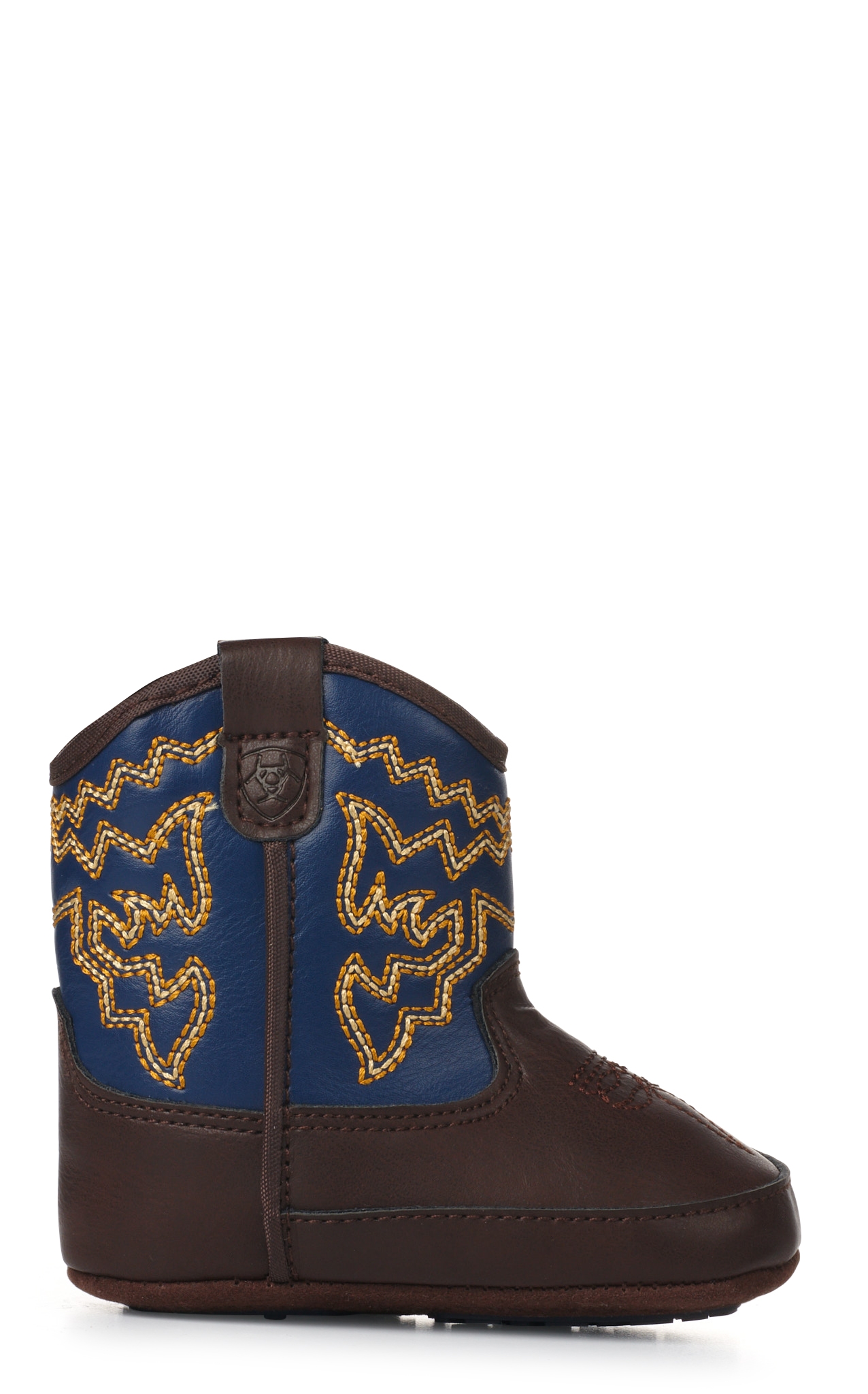 Ariat Infants Lil' Stompers Deadwood Brown with Navy Western Bootie - Image 1