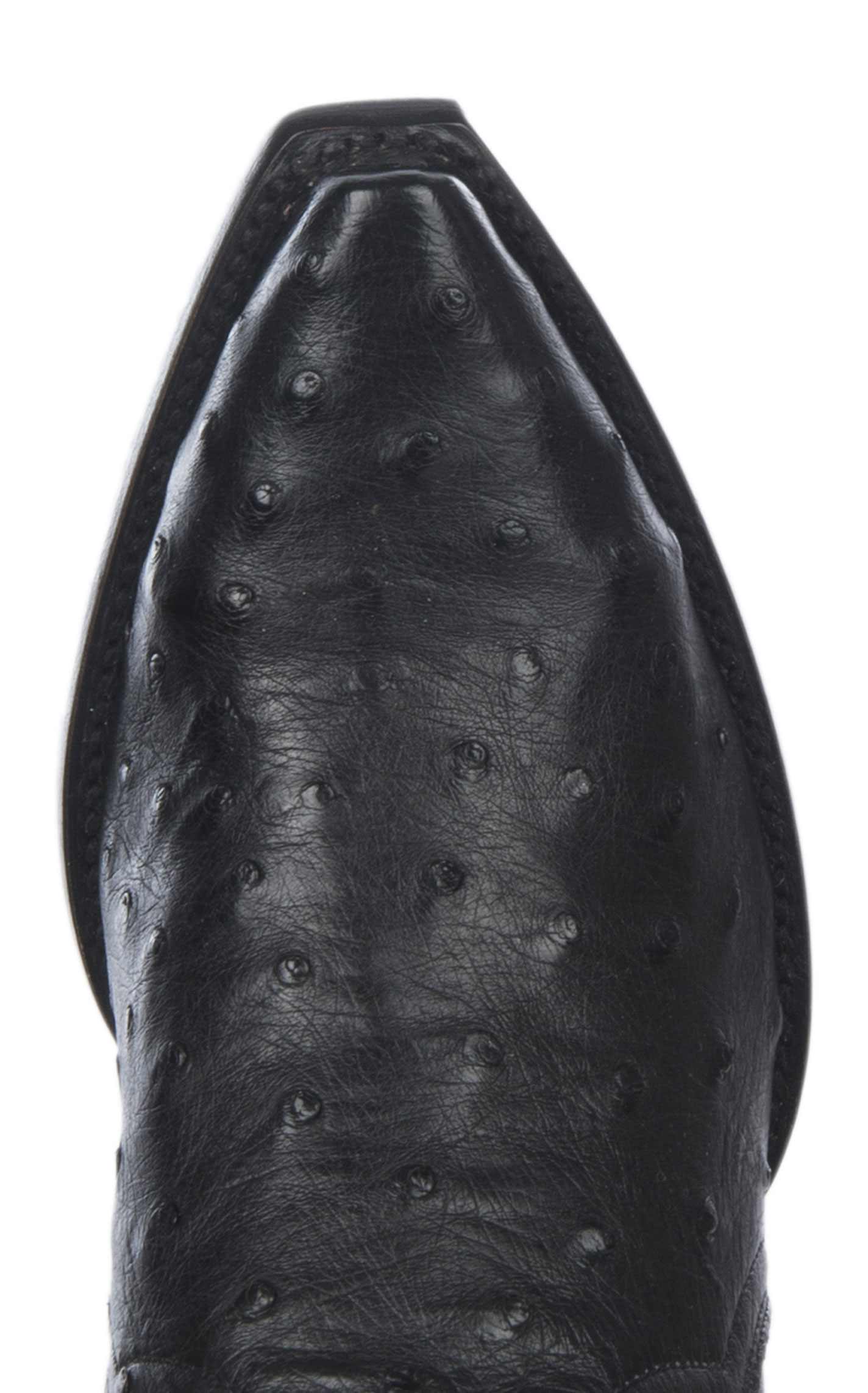Cavender’s Women’s Full Quill Ostrich Black Exotic Snip Toe Cowboy Boots - Image 1