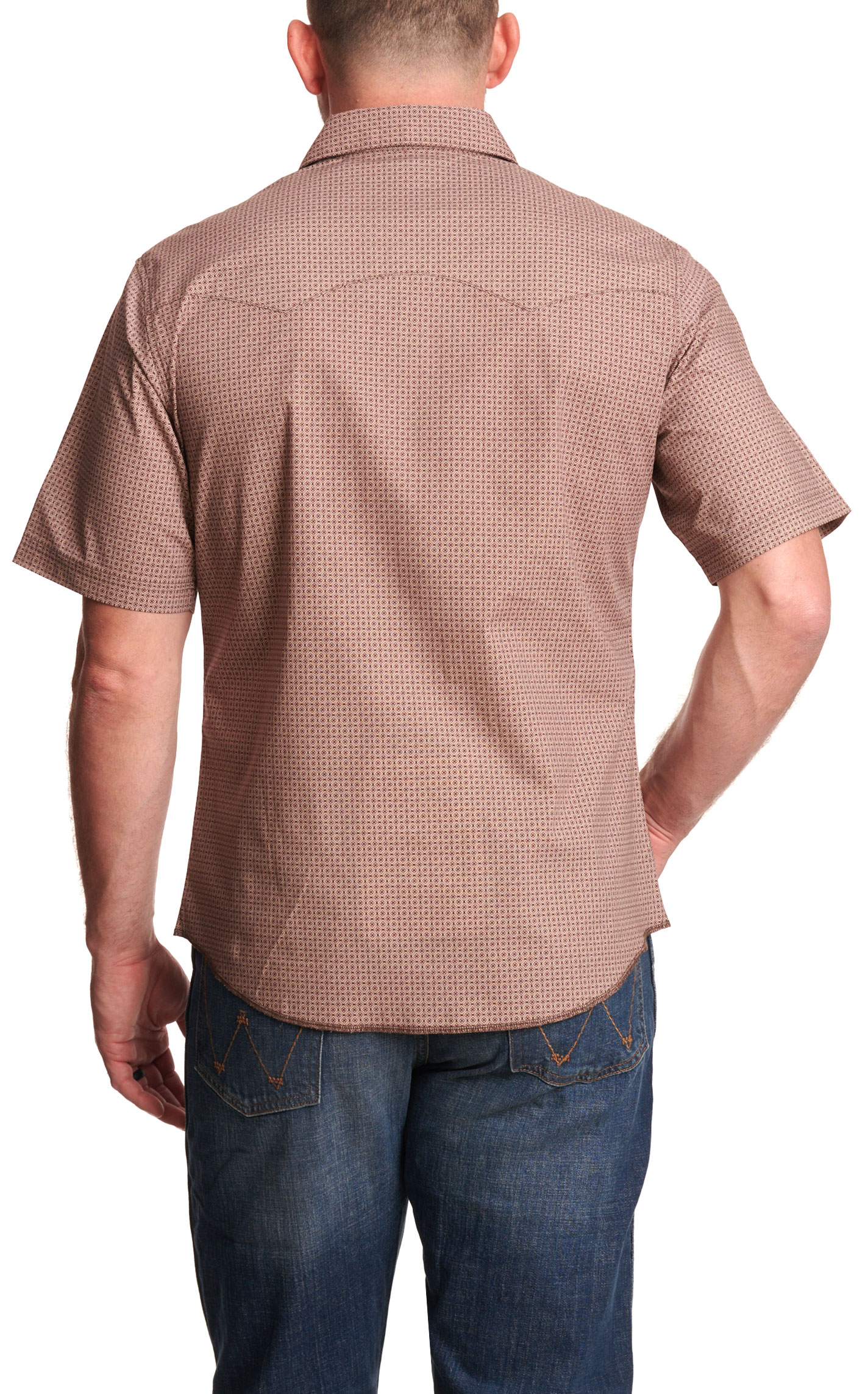 Wrangler Retro Men's Coffee Geo Print Western Shirt - Big & Tall - Image 1