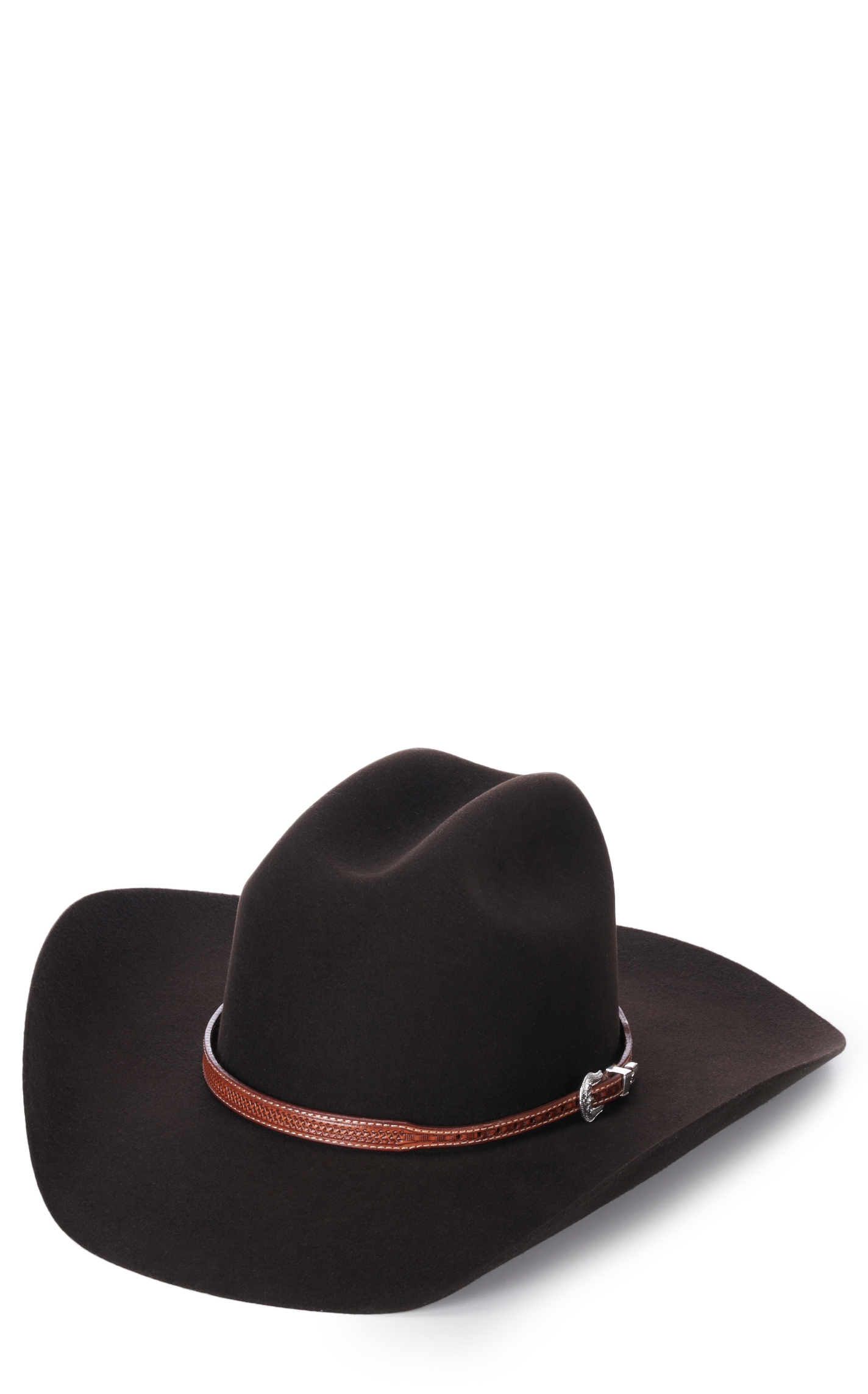 Twister Brown Basket Weave Leather Hatband - Image 1