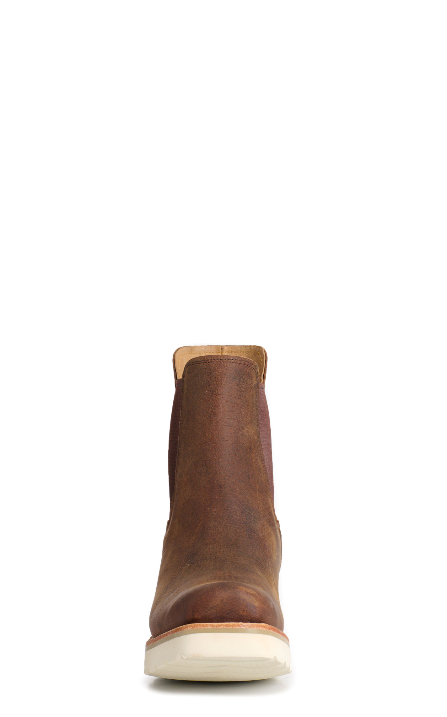 Anderson Bean Women's Macie Bean Distressed Brown Square Toe Wedge Booties - Image 1