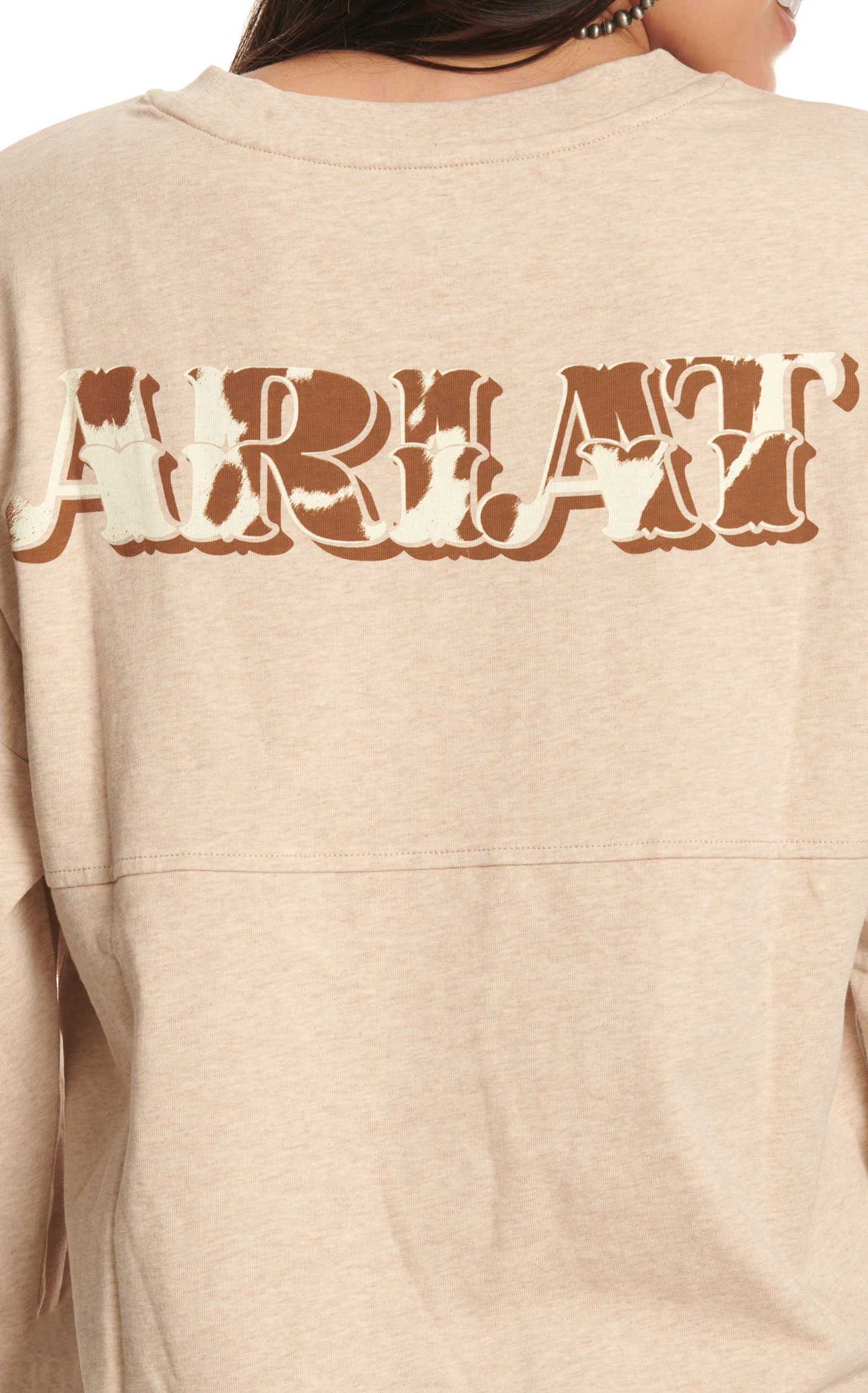 Ariat Women's Oatmeal Logo Graphic Oversized T-Shirt - Image 1