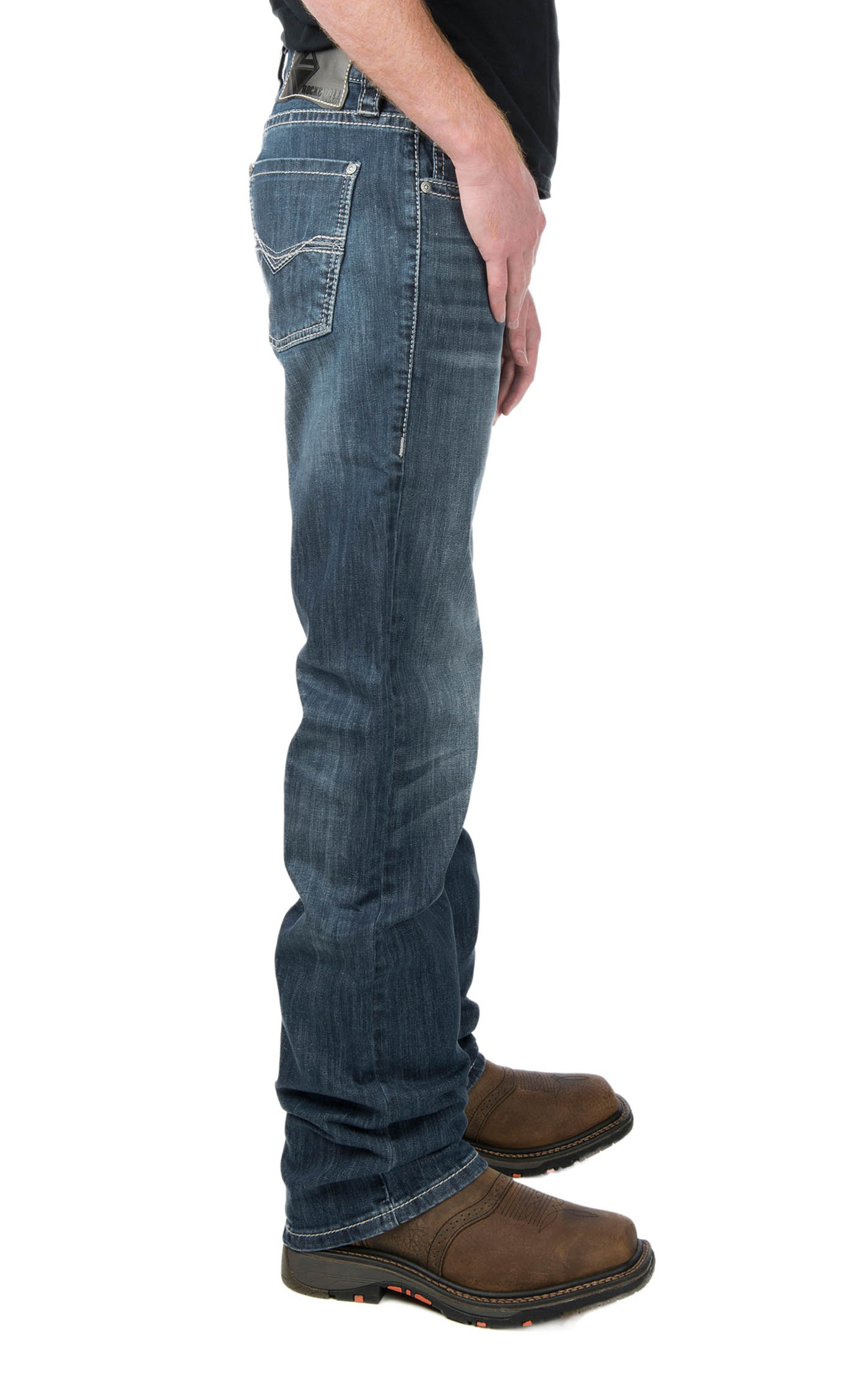 Rock & Roll Denim Men's Revolver Dark Wash Slim Fit Straight Leg ReFlex Stretch Jeans - Image 1