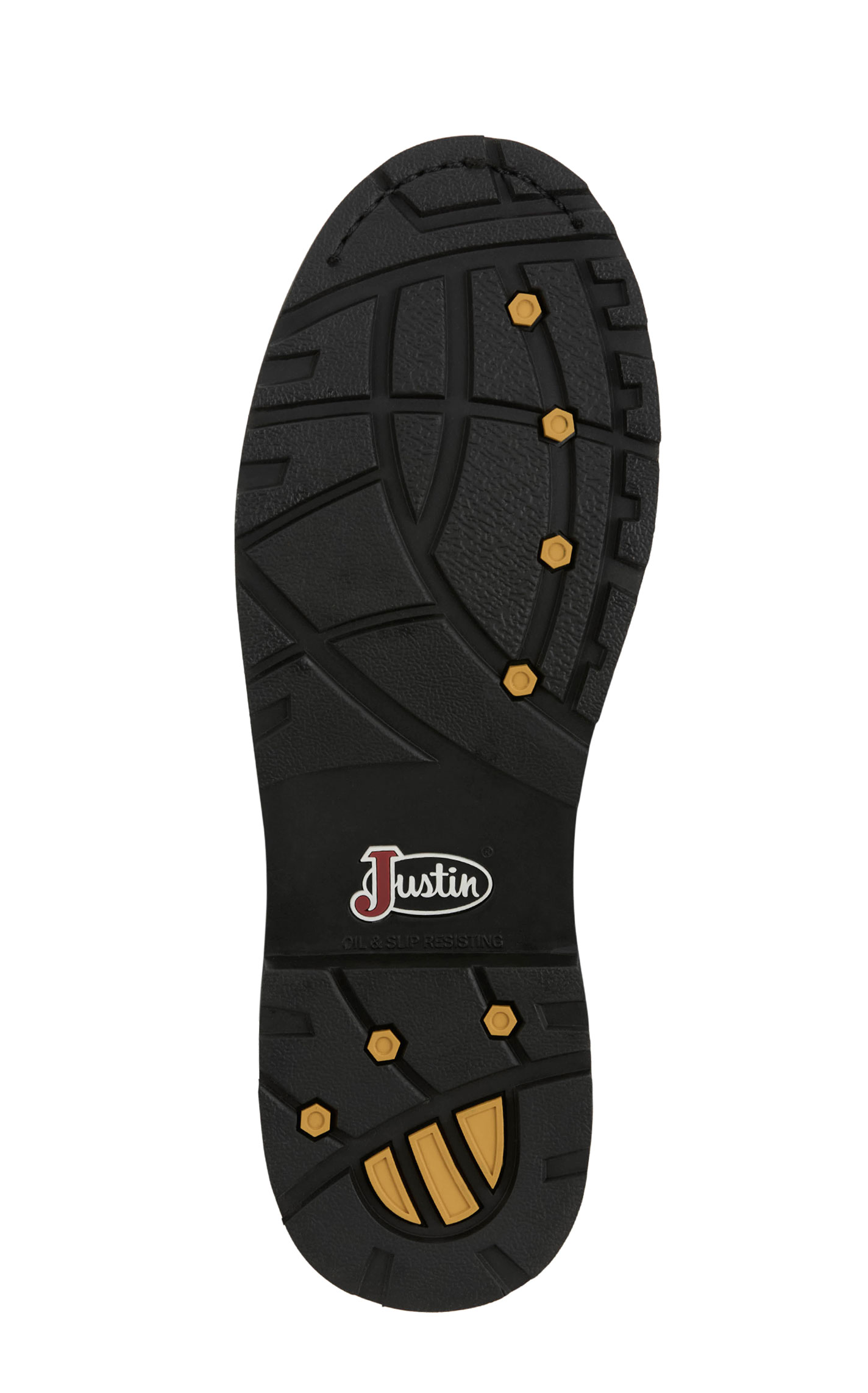 Justin Men's Black Waterproof Round Steel Toe Work Boots - Image 1