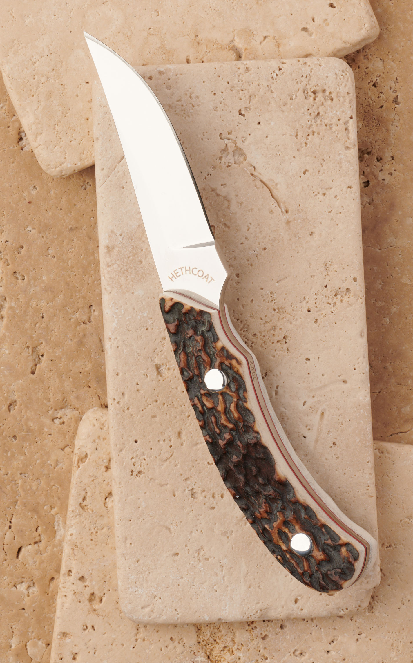 Boker Plus Stag Cross Draw Knife and Sheath - Image 1