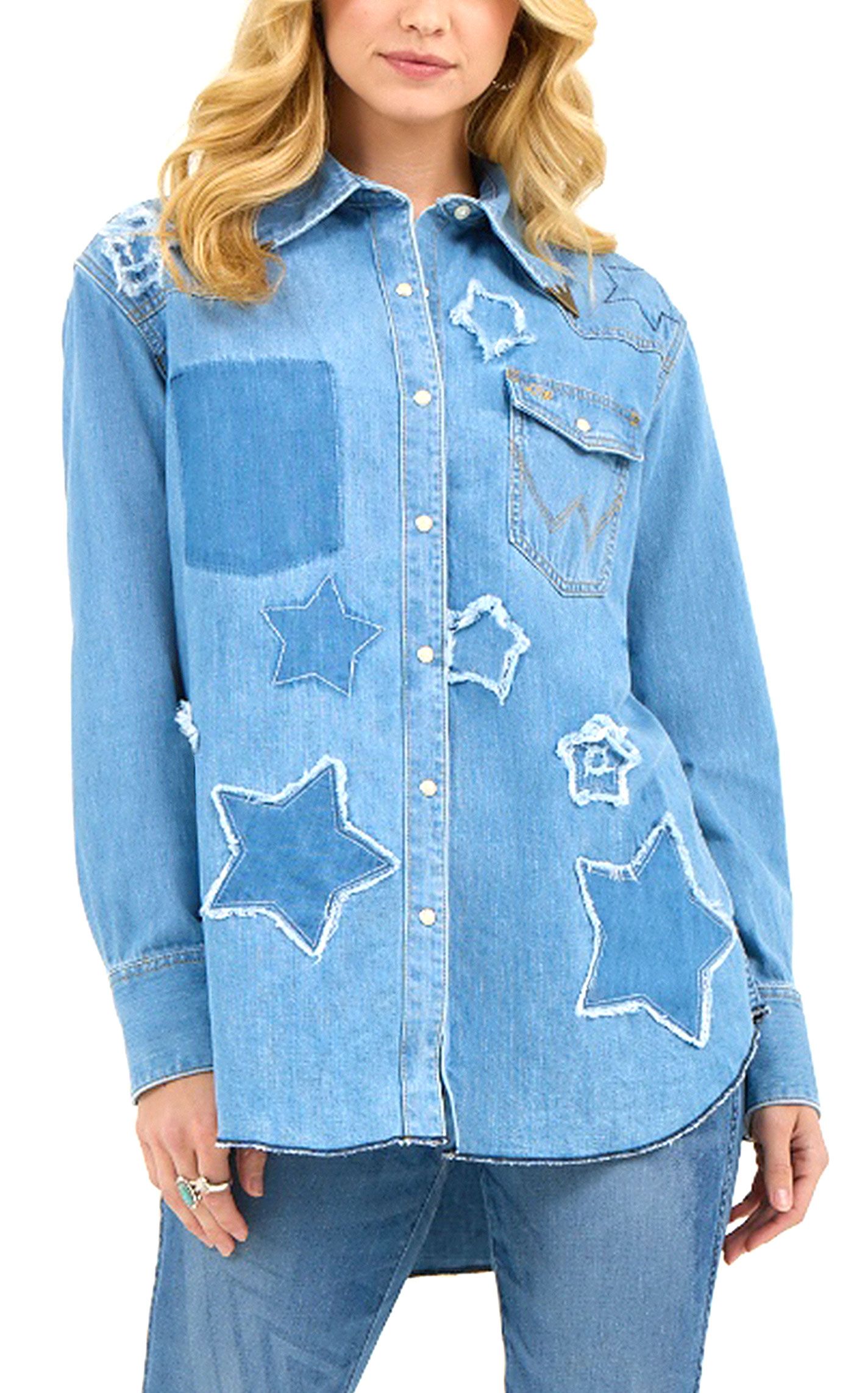 Wrangler Women's Novelty Stars Denim Top - Image 1