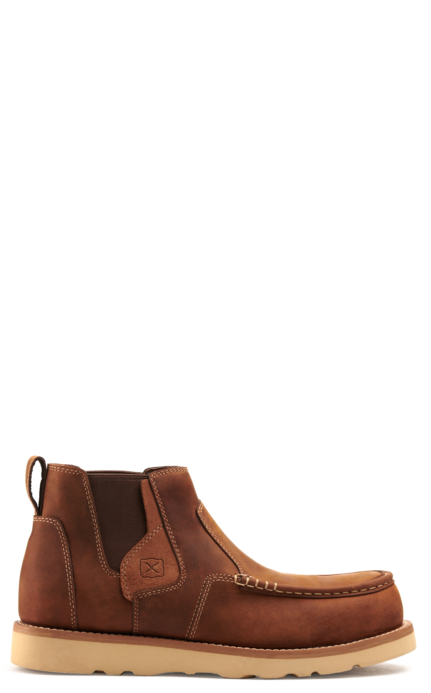Twisted X Men's Oiled Saddle Brown Composite Toe Wedge Chelsea Work Boots - Image 1