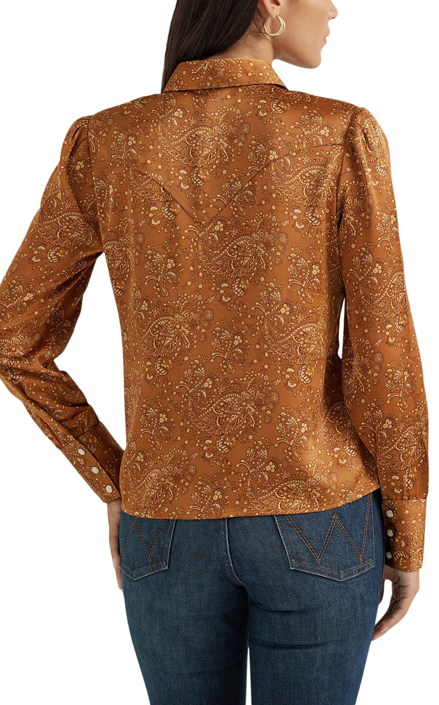 Wrangler Women's Cinnamon Bandana Print Western Shirt - Image 1