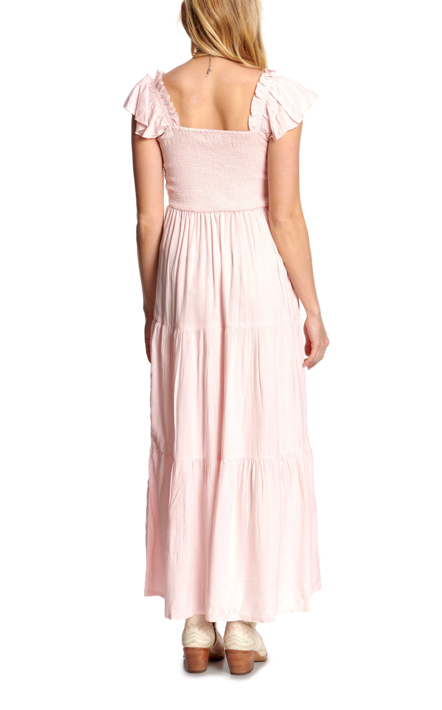 Rockin' C Women's Light Pink Smocked Dress - Image 1
