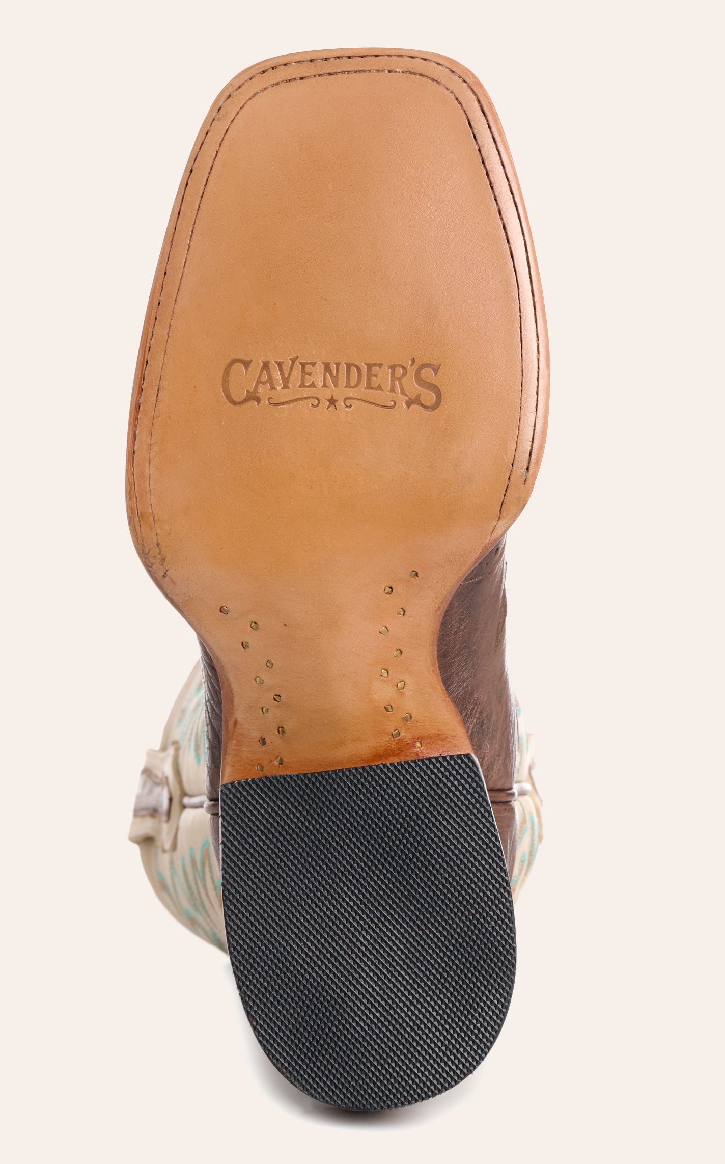 Cavender's Women's Tobacco & Bone Ostrich Wide Square Toe Cowboy Boots - Image 1