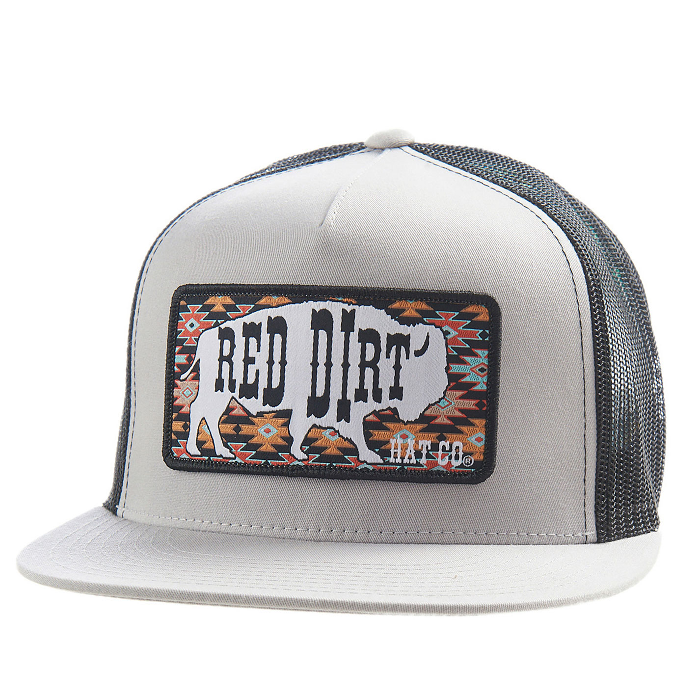 Red Dirt Hat Co. Aztec Buffalo Silver Black Cap - Image 1