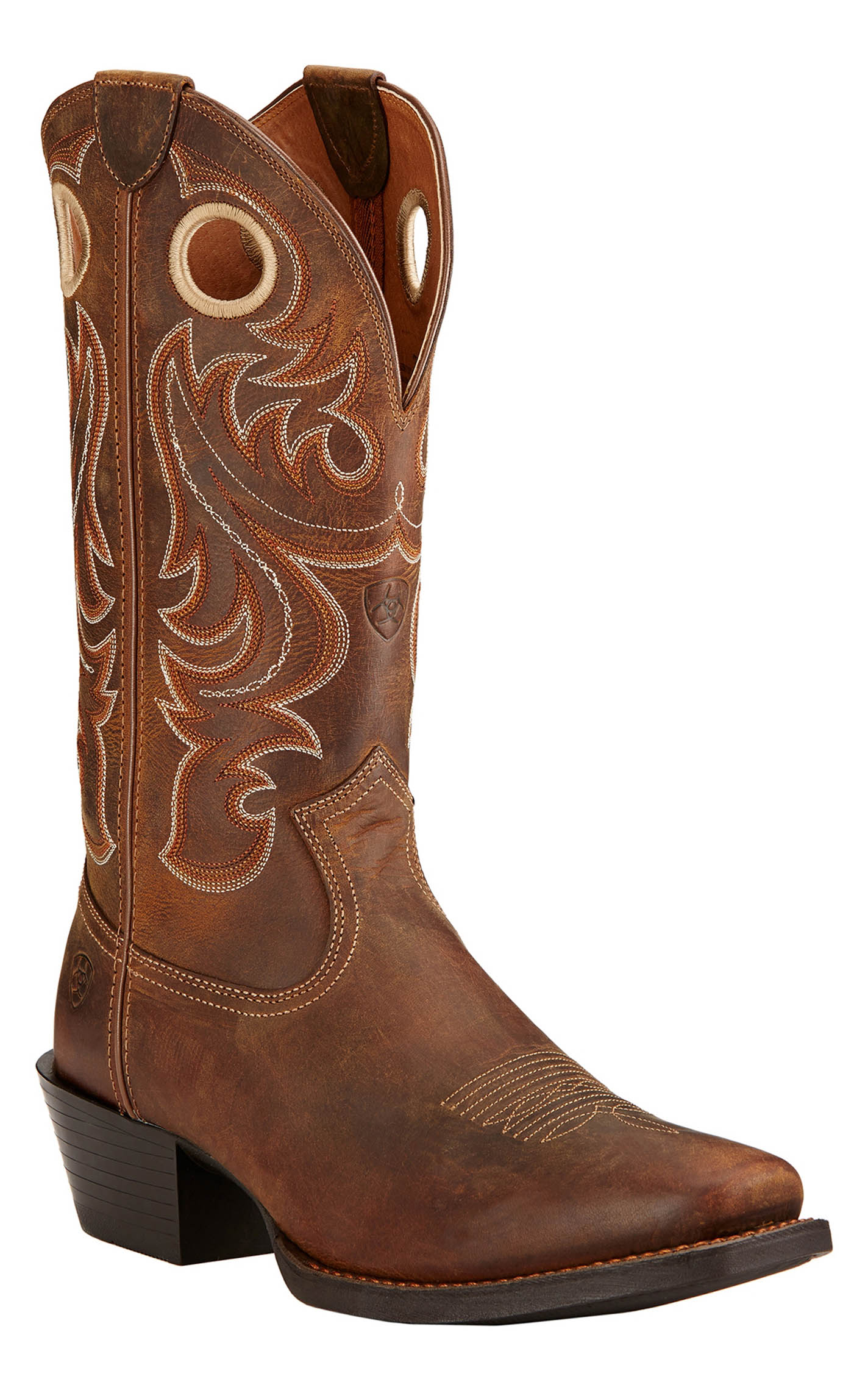 Ariat Men's Sport Powder Brown Punchy Toe Cowboy Boot - Image 1