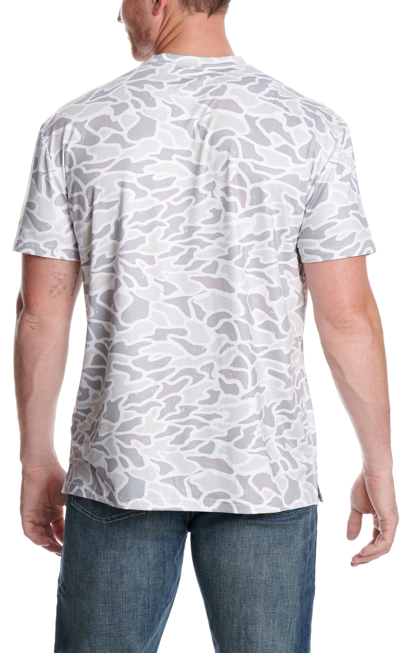 Burlebo Men's White Camo Go To Tee Performance T-Shirt - Image 1