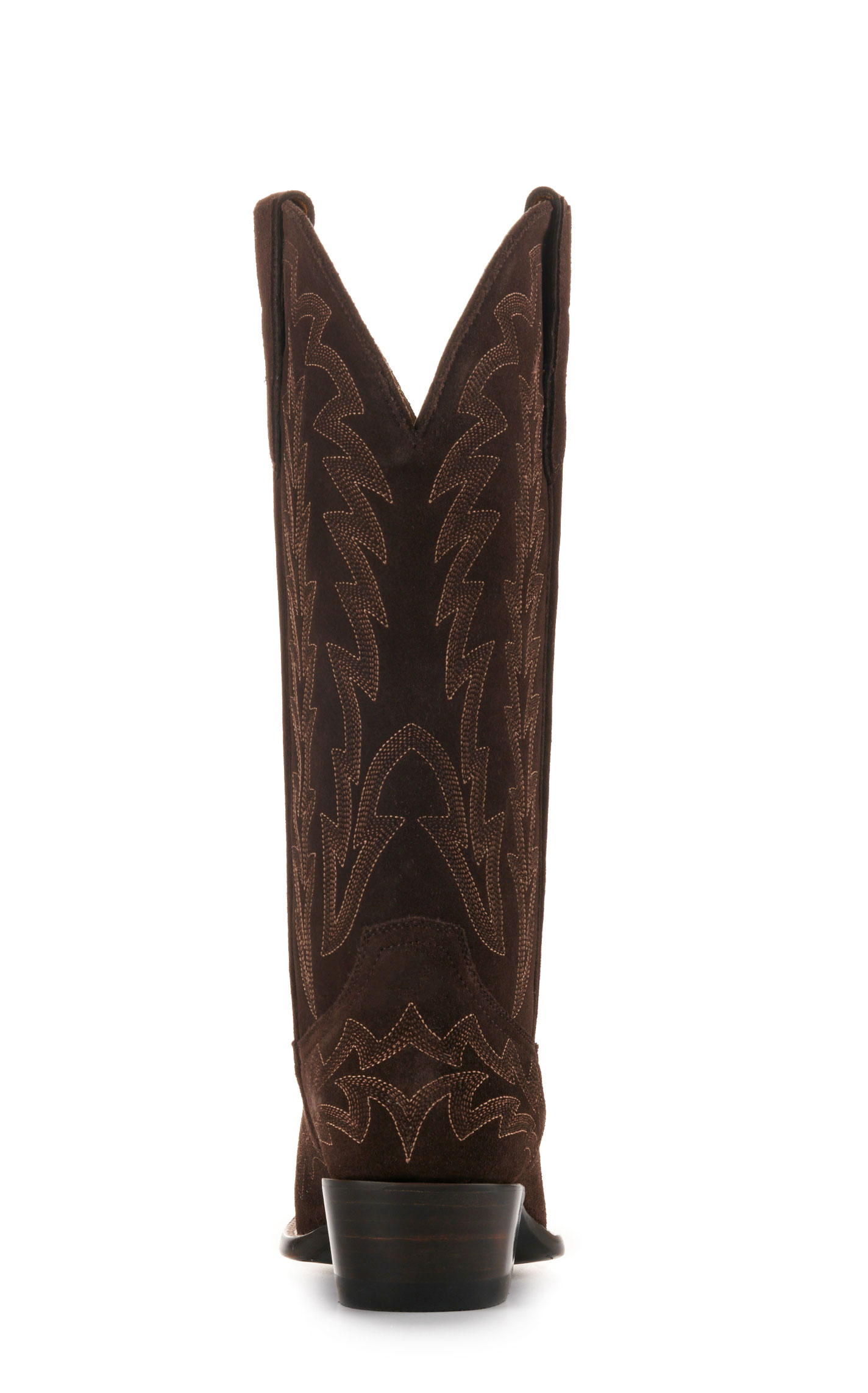 JRC & Sons Women’s McClain Chocolate Water-Resistant Suede Snip Toe Tall Cowboy Boots - Image 1