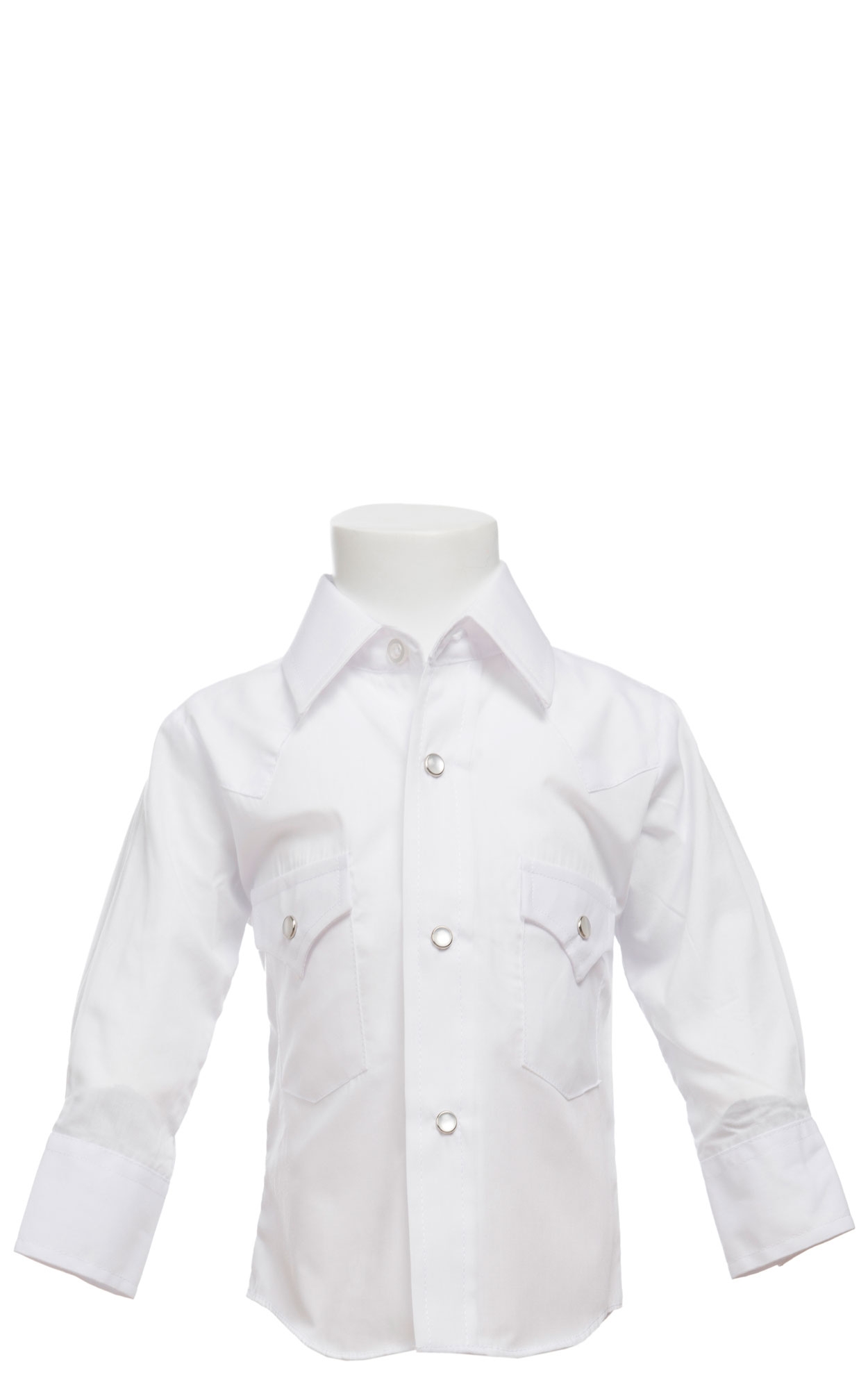 Ely Cattleman Solid White Long Sleeve Snap  Sizes 0-8 - Image 1