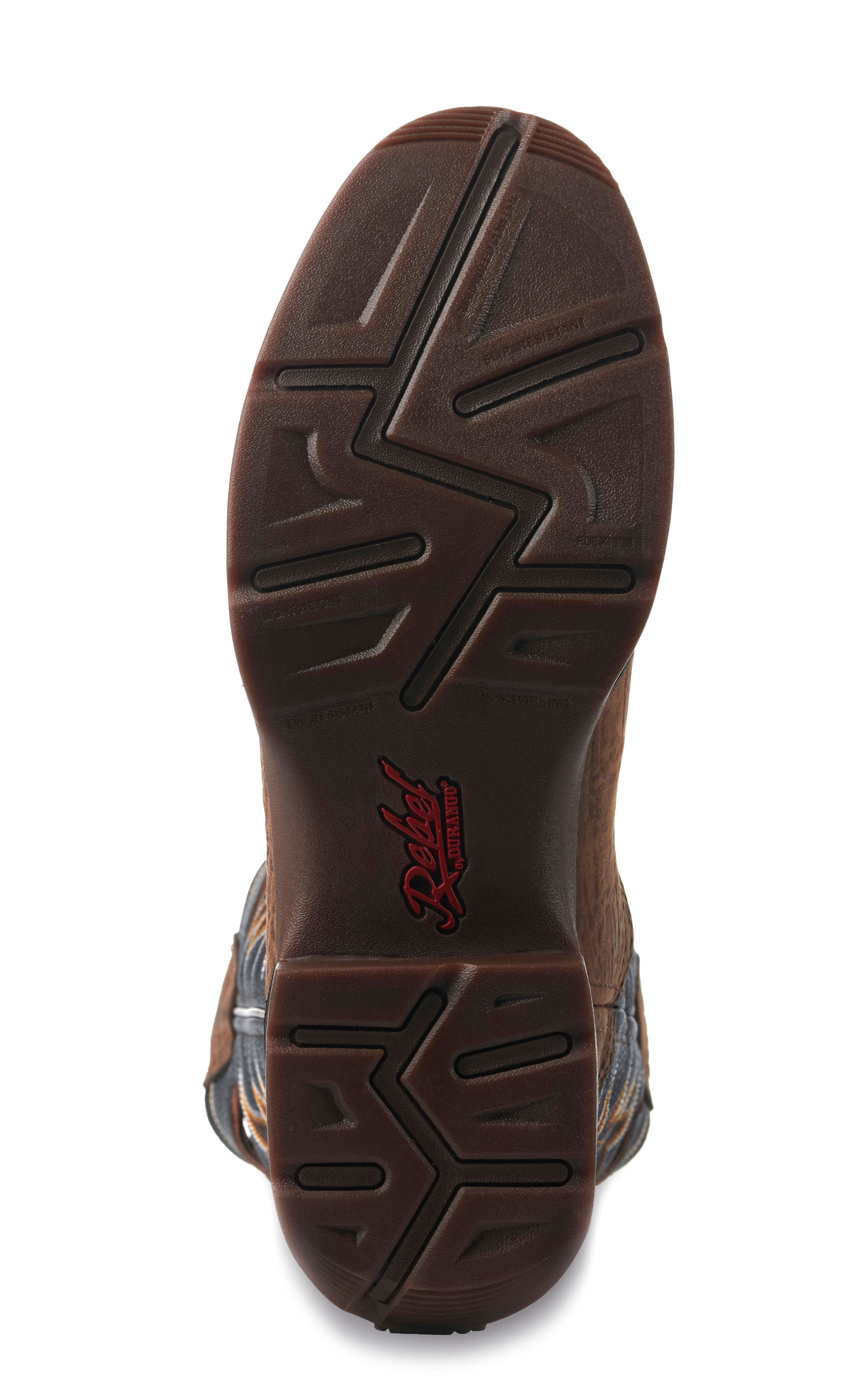 Durango Men's Rebel Black and Dark Brown Round Toe Cowboy Boots - Image 1