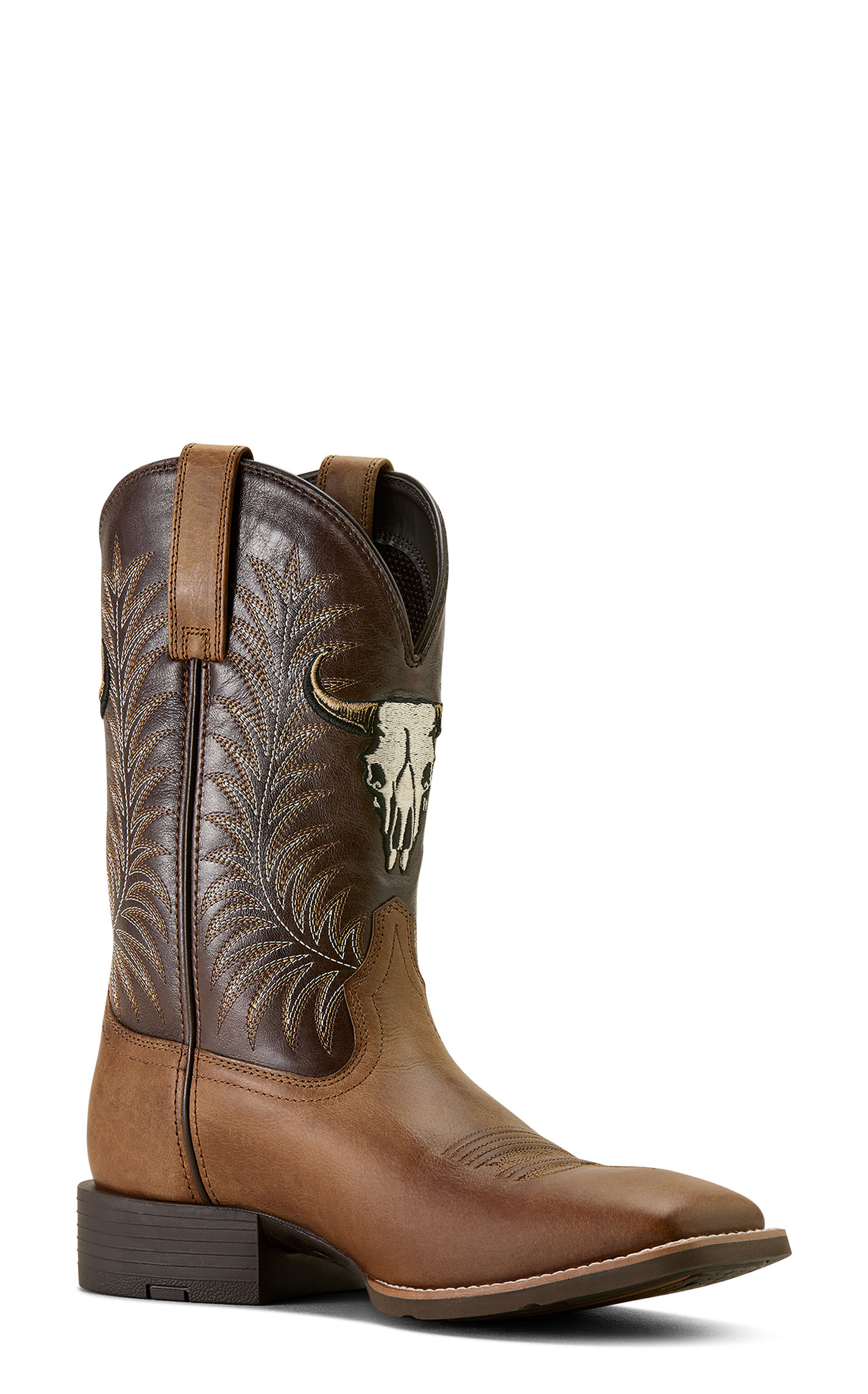 Ariat Men's Sandstorm & Bitter Chocolate Sport Skull Wide Square Toe Boots - Image 1