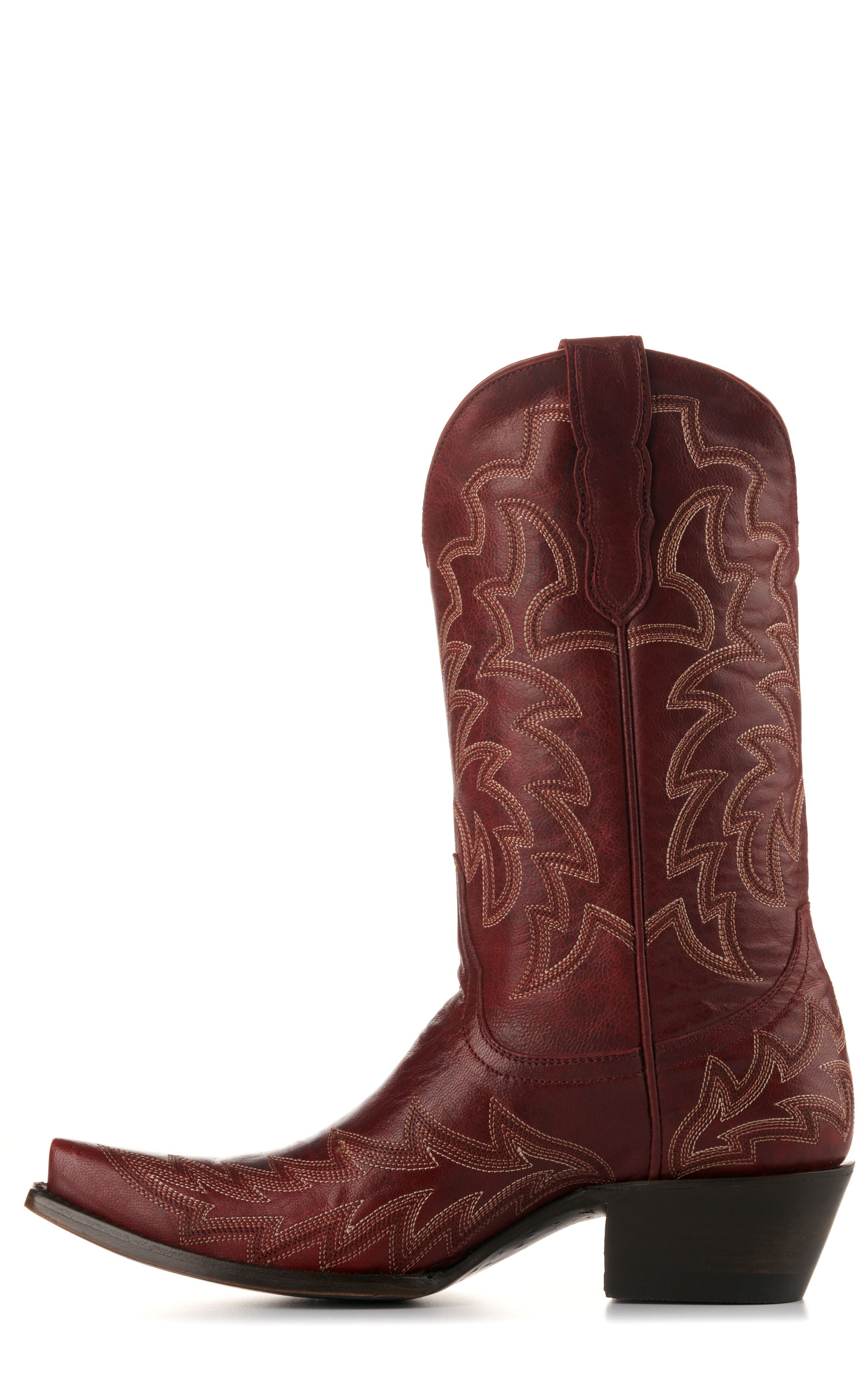 Cavender’s Women’s Leather Dark Red Snip Toe Cowboy Boots  - Image 1