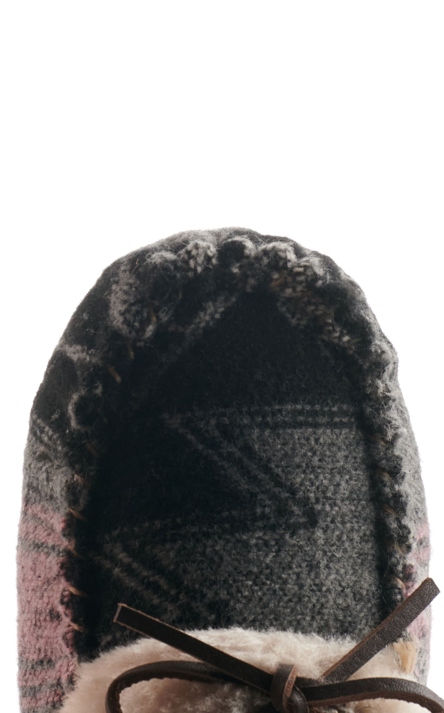 Blazin Roxx Women's Hallie Gray & Pink Blanket Print Moccasin Slippers - Image 1