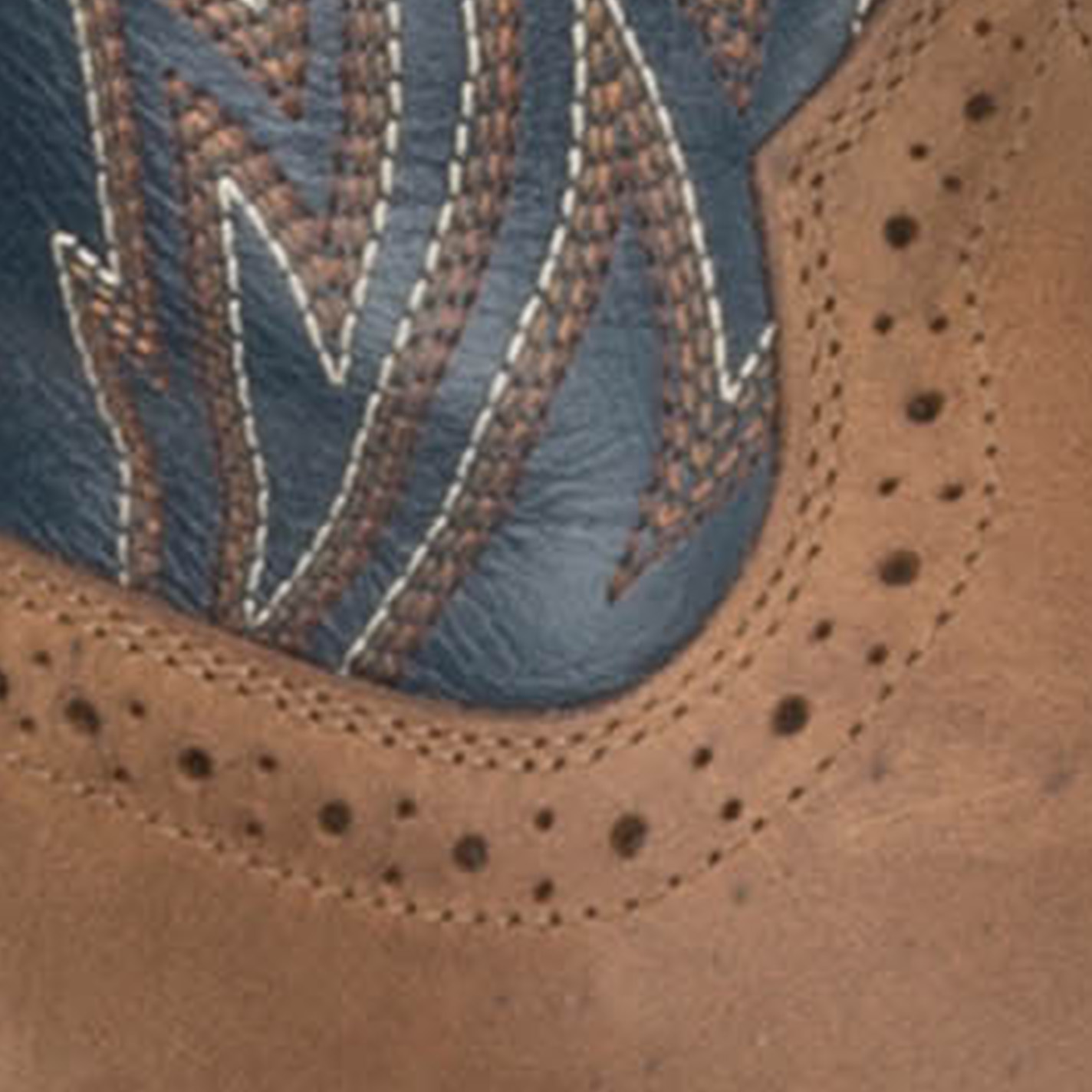 Ariat Men's Sport Sidebet Distressed Brown & Blue Wide Square Toe Cowboy Boots - Image 1